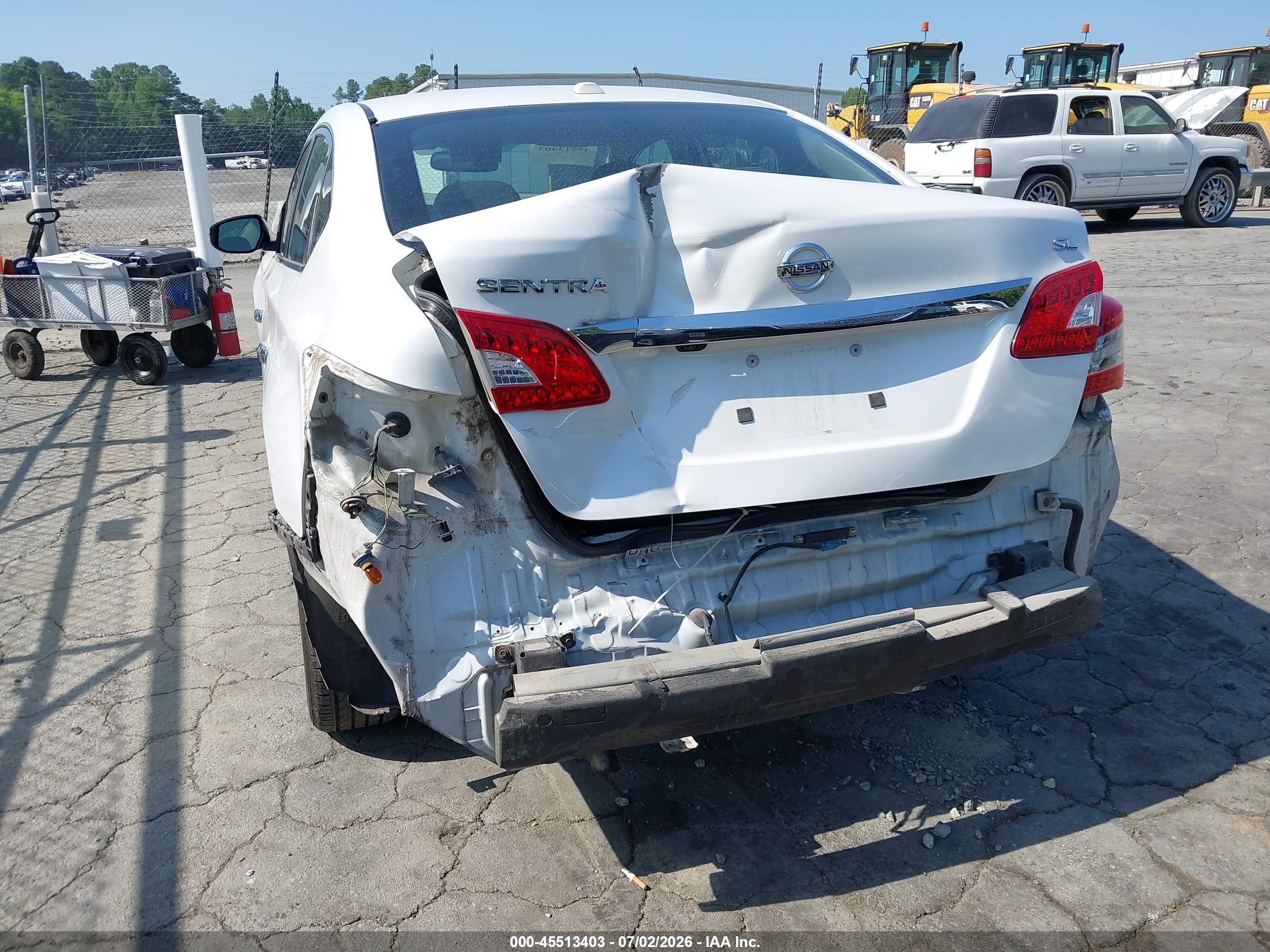 2015 Nissan Sentra Sl White vin: 3N1AB7AP6FY332805
