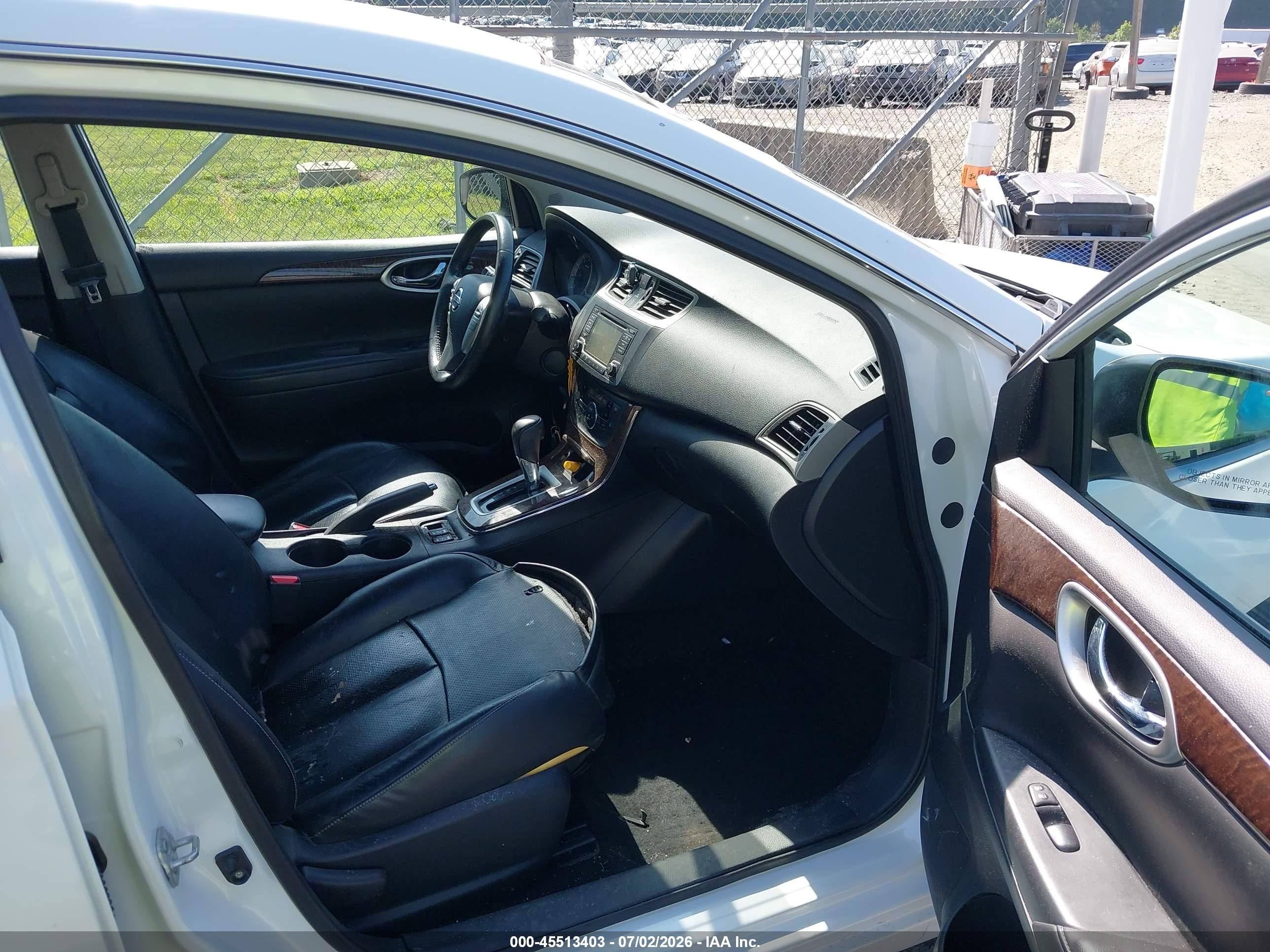 2015 Nissan Sentra Sl White vin: 3N1AB7AP6FY332805