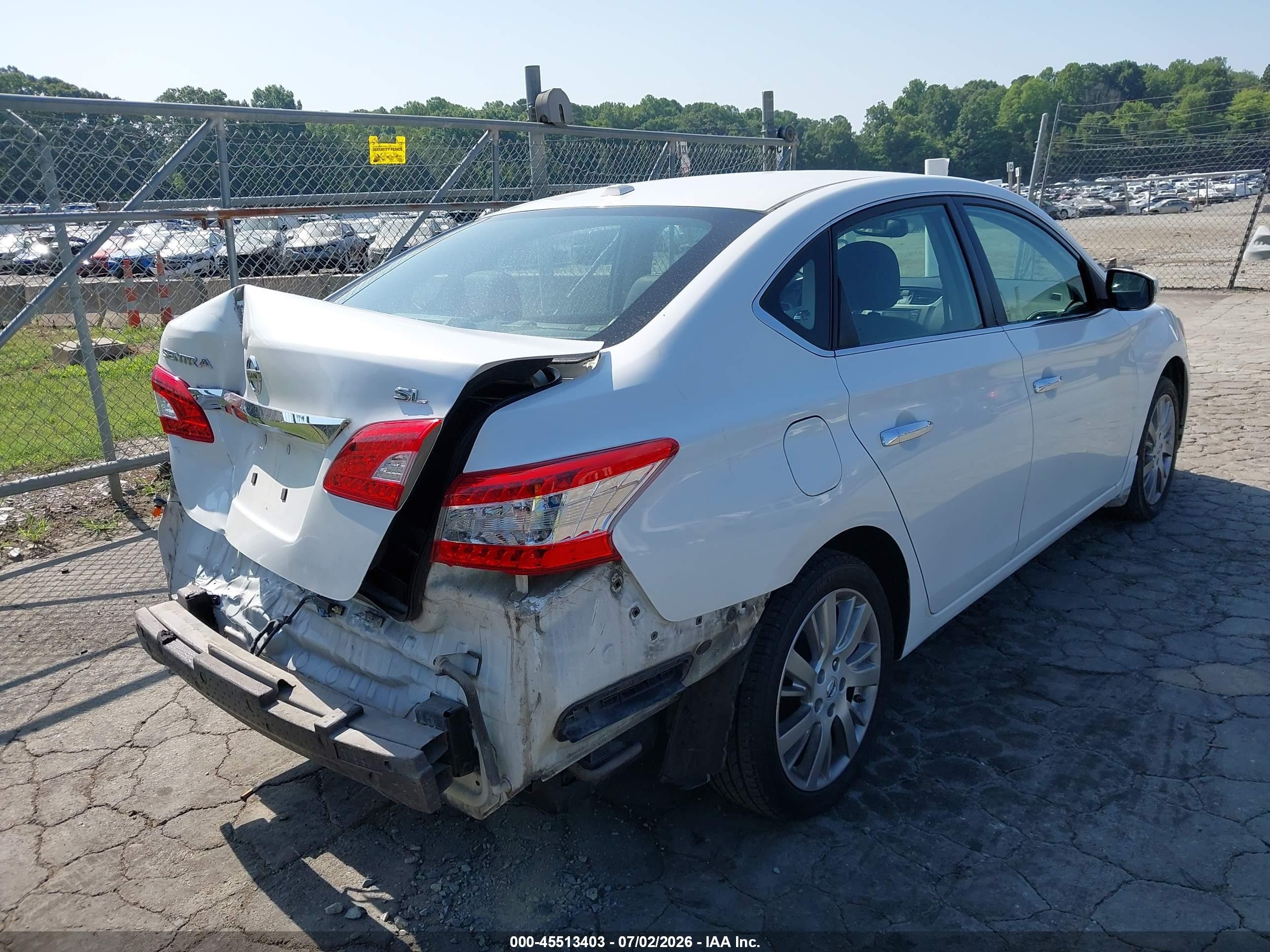 2015 Nissan Sentra Sl White vin: 3N1AB7AP6FY332805