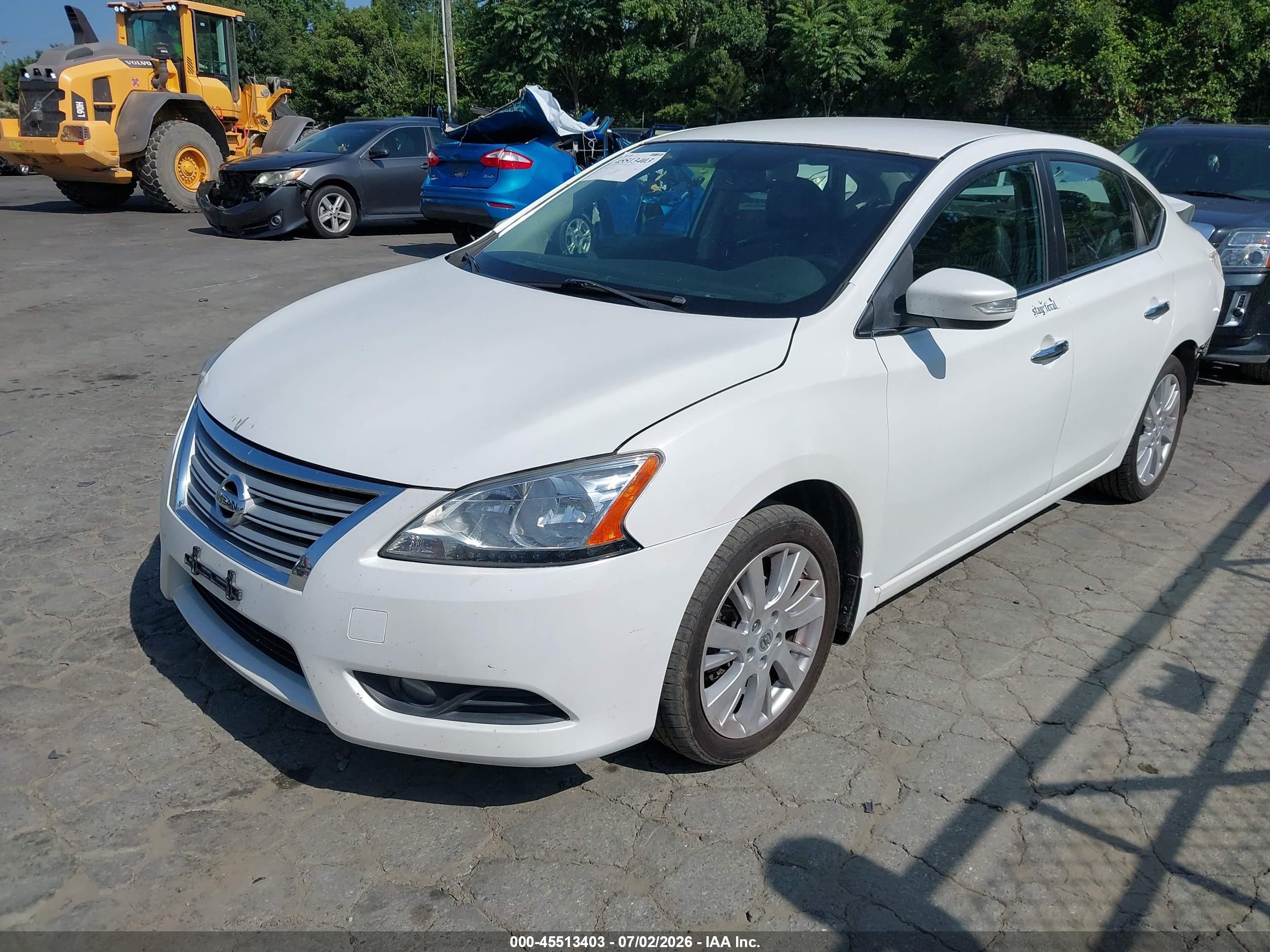 2015 Nissan Sentra Sl White vin: 3N1AB7AP6FY332805
