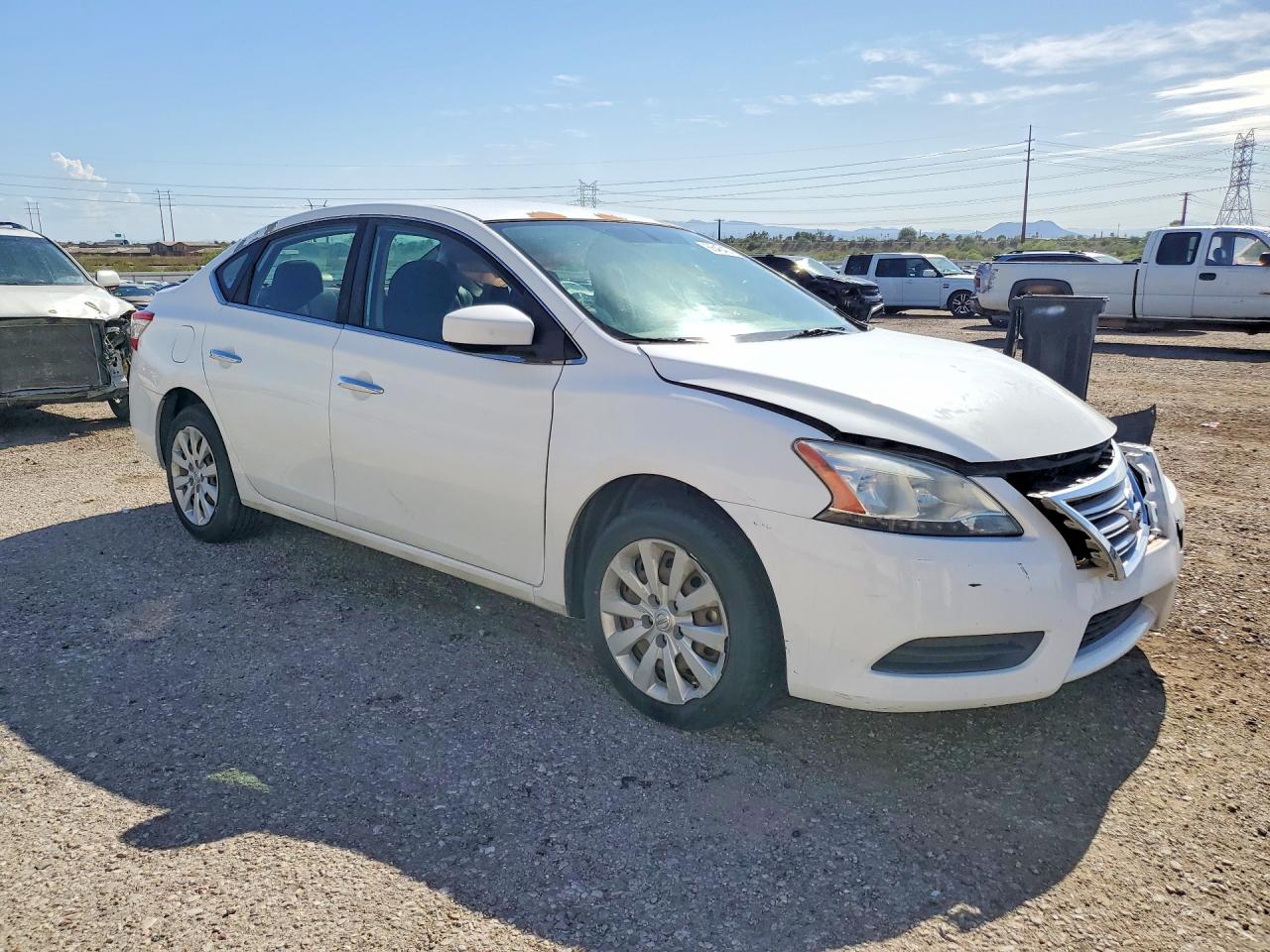 2015 Nissan Sentra S White vin: 3N1AB7AP6FY347787