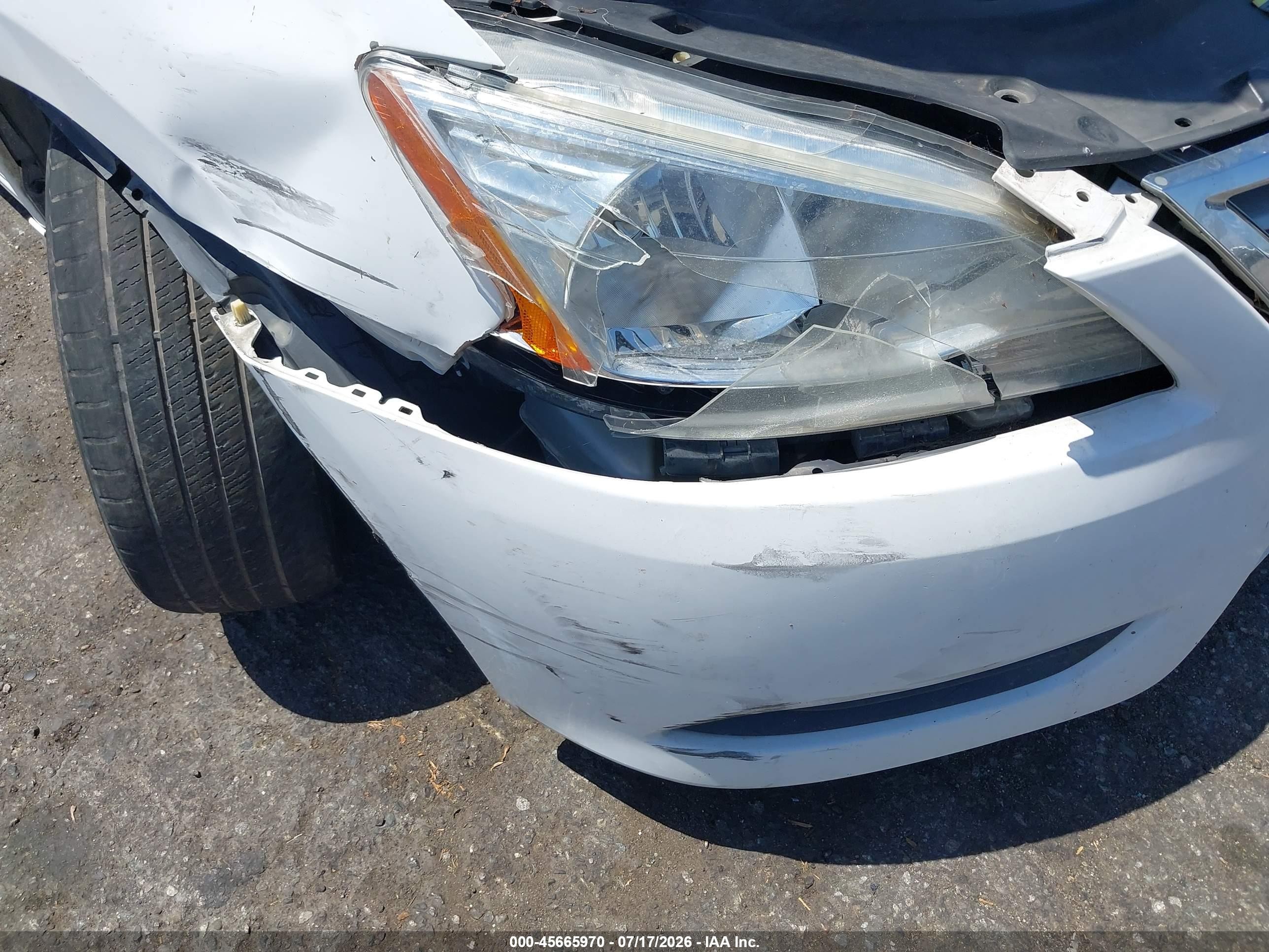 2015 Nissan Sentra S White vin: 3N1AB7AP6FY351502