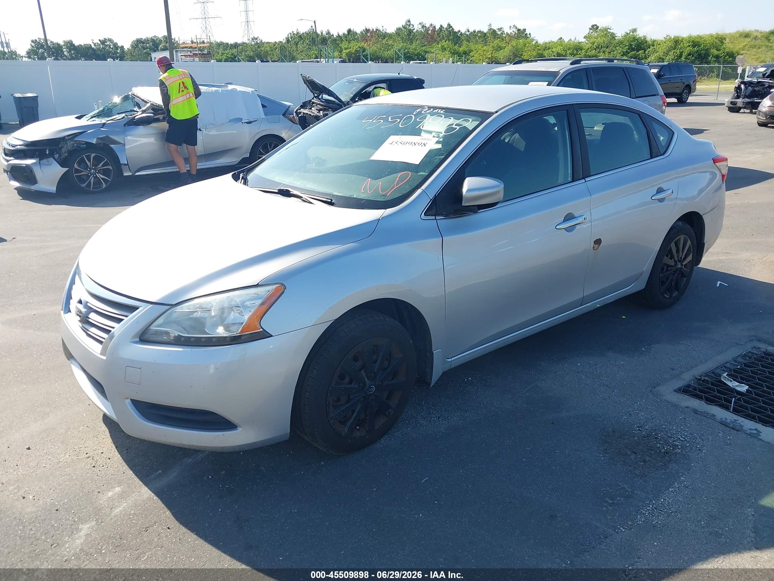 2015 Nissan Sentra S Silver vin: 3N1AB7AP6FY354691