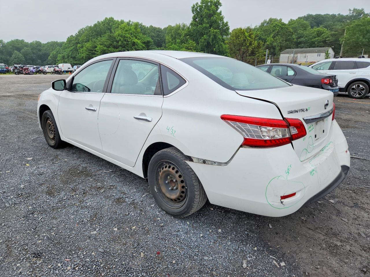 2015 Nissan Sentra S White vin: 3N1AB7AP6FY367540