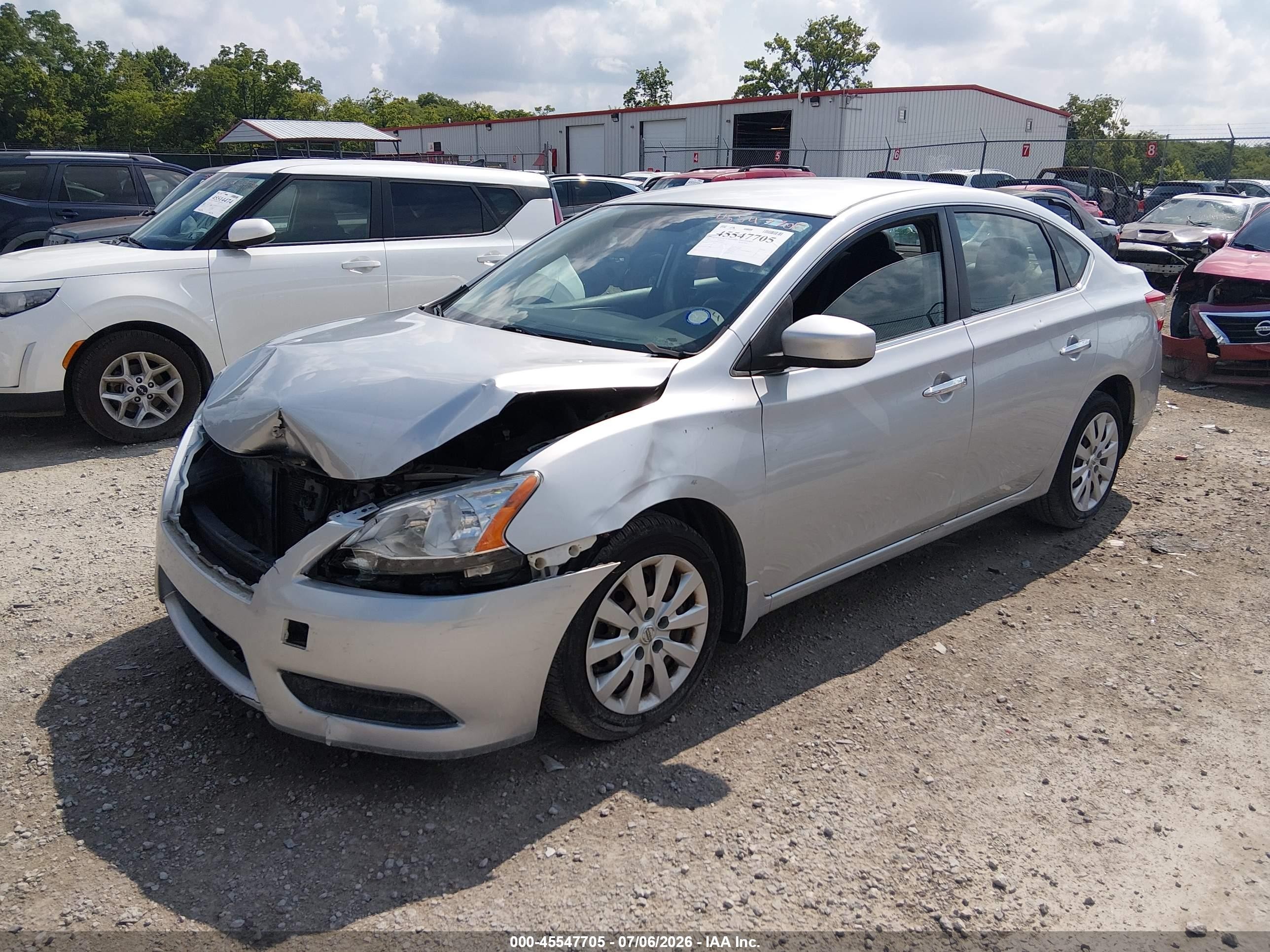 2015 Nissan Sentra S Silver vin: 3N1AB7AP6FY378974