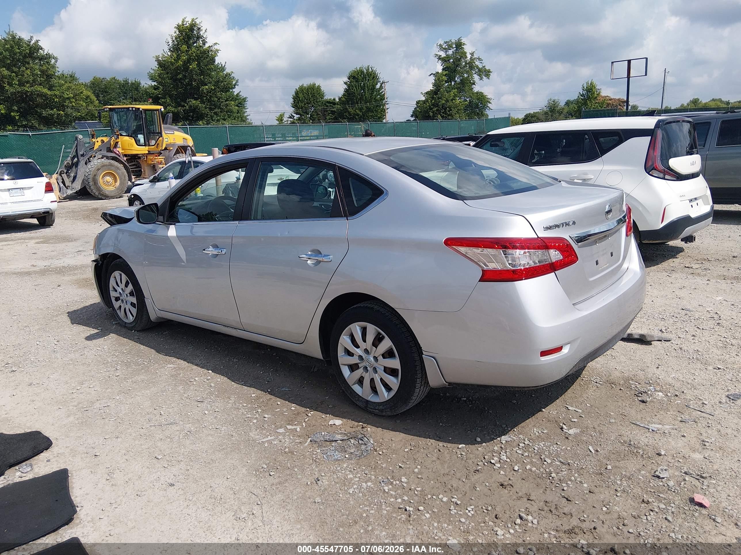 2015 Nissan Sentra S Silver vin: 3N1AB7AP6FY378974
