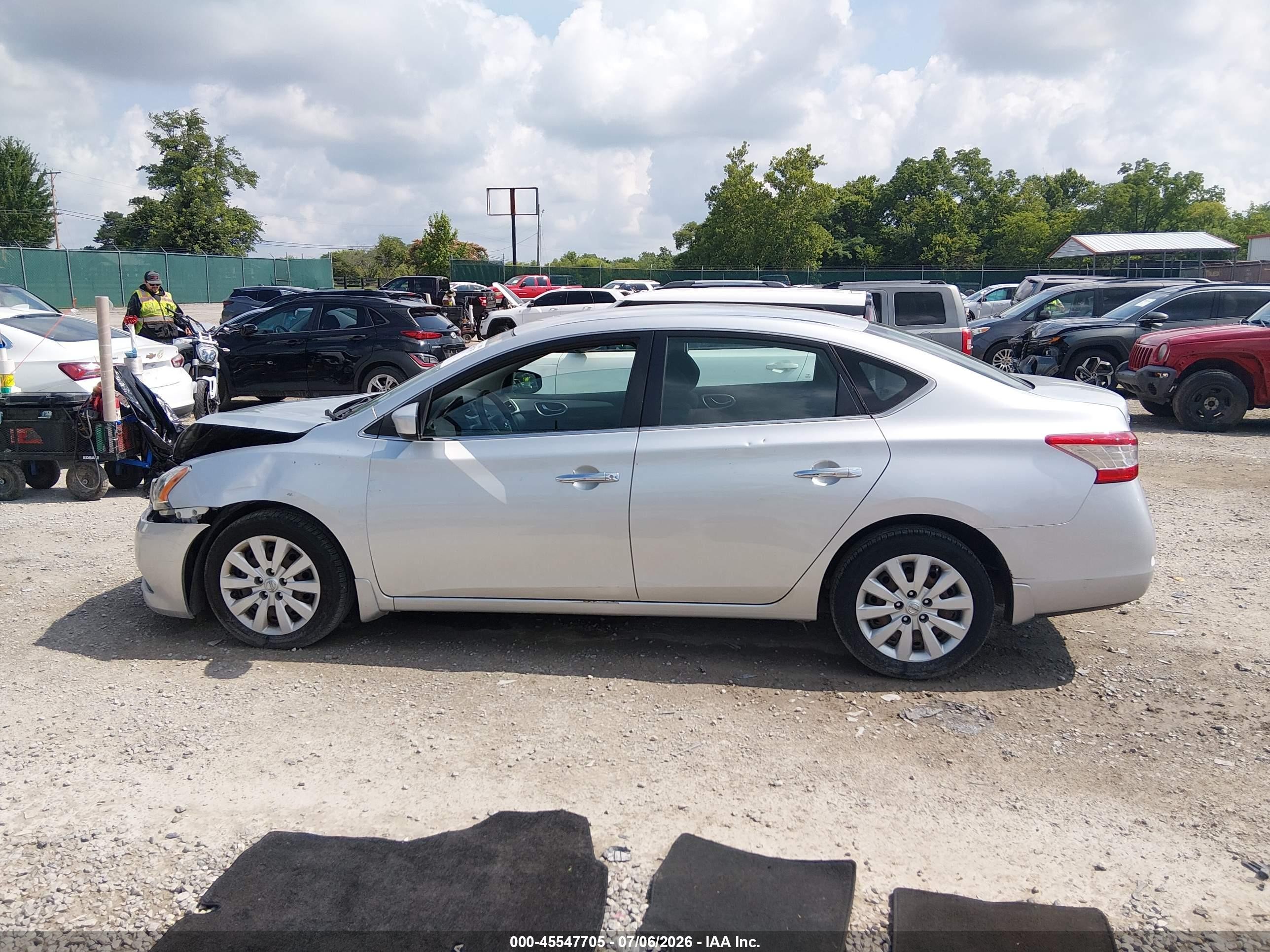 2015 Nissan Sentra S Silver vin: 3N1AB7AP6FY378974