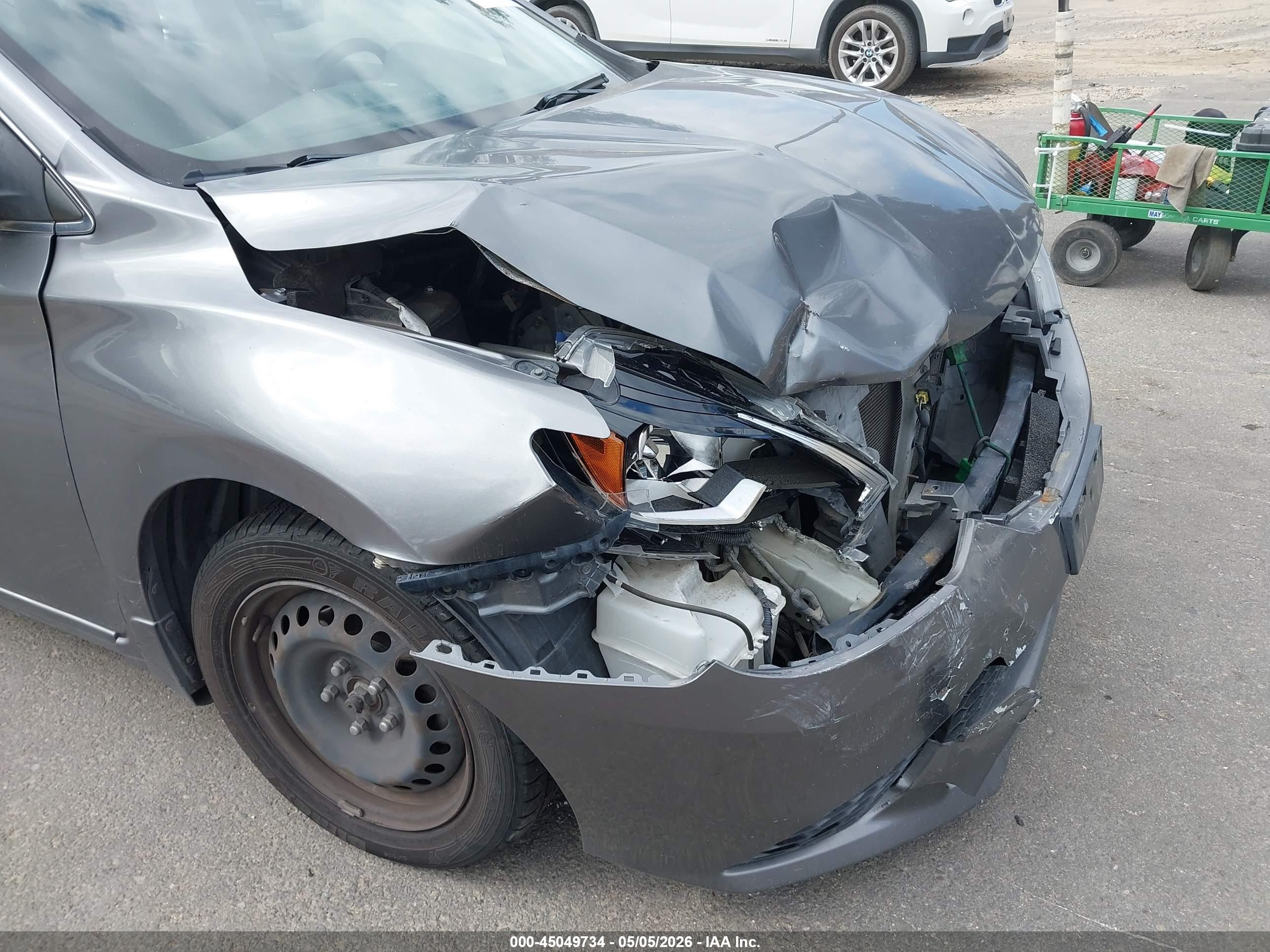 2016 Nissan Sentra S Серый vin: 3N1AB7AP6GY318596