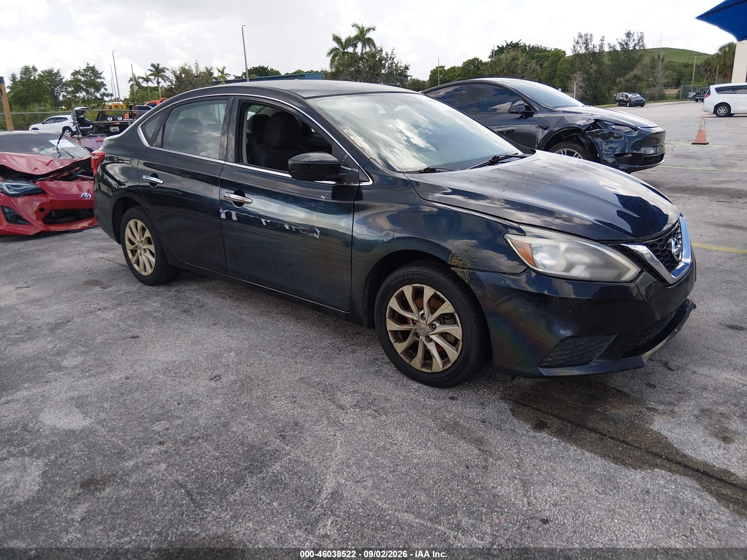 2018 Nissan Sentra Sv Black vin: 3N1AB7AP6JL651188