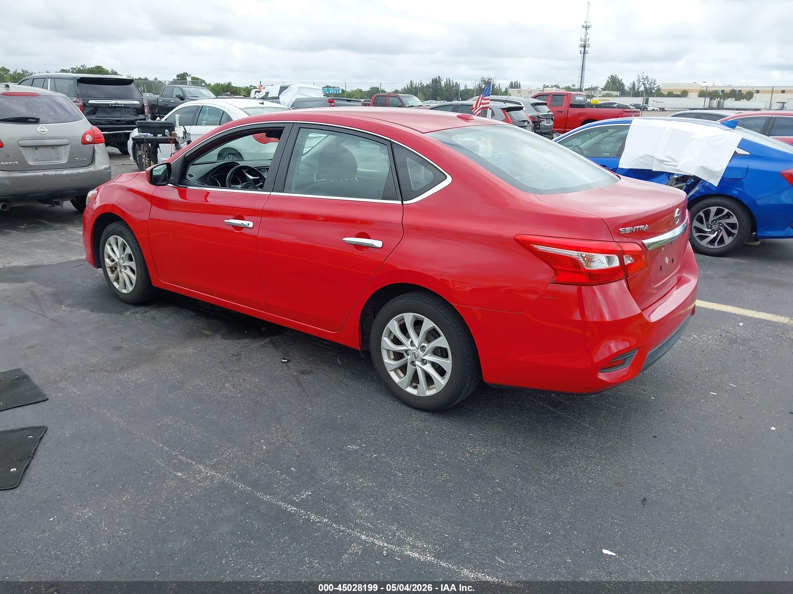 2018 Nissan Sentra Sv Красный vin: 3N1AB7AP6JL660327