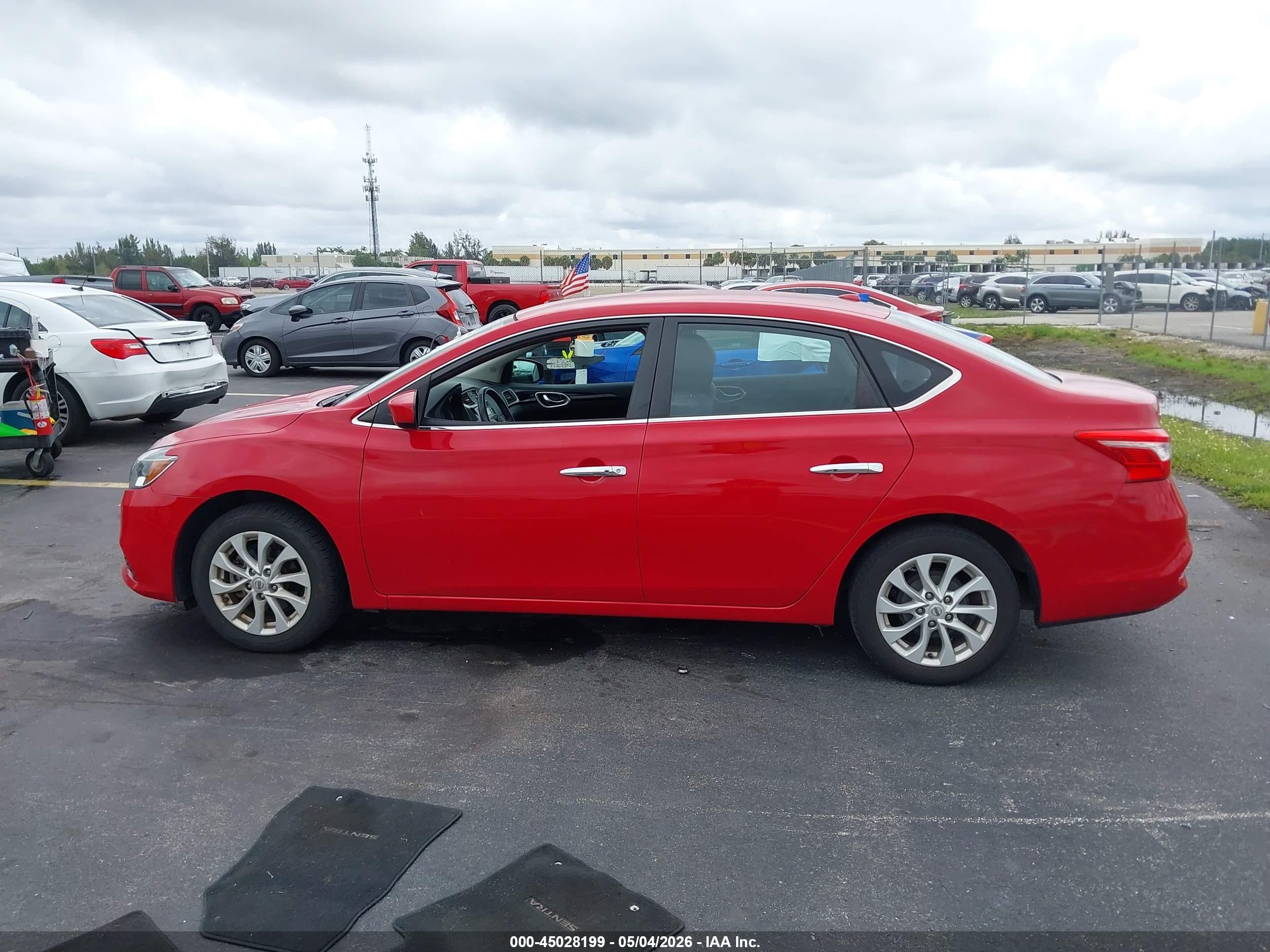 2018 Nissan Sentra Sv Красный vin: 3N1AB7AP6JL660327