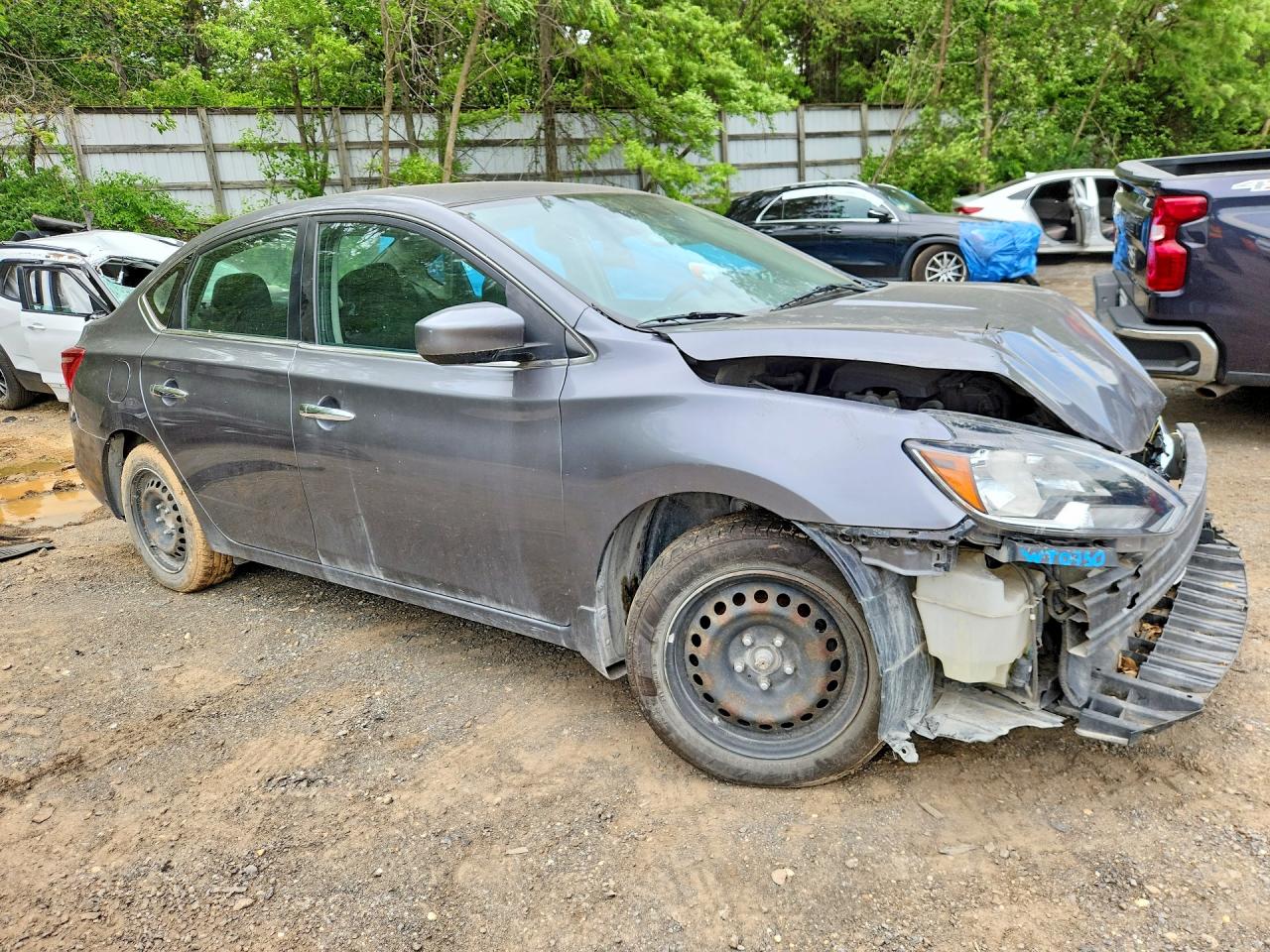 2019 Nissan Sentra S Серый vin: 3N1AB7AP6KY349968