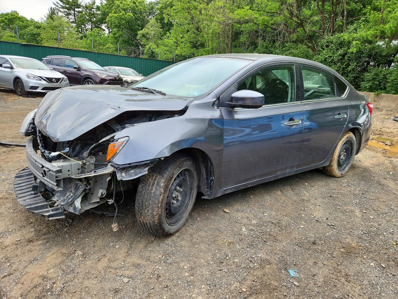 2019 Nissan Sentra S Серый vin: 3N1AB7AP6KY349968