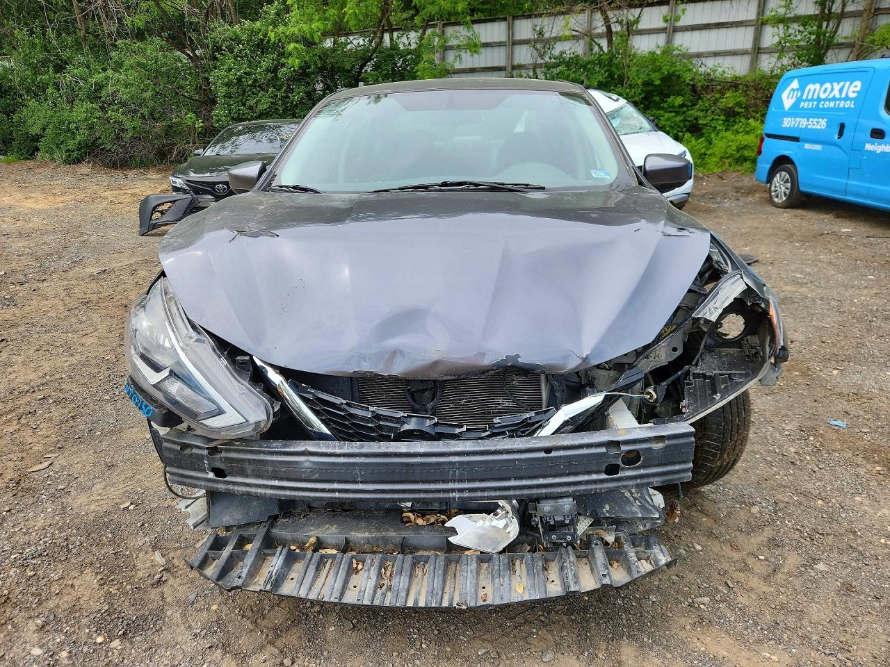 2019 Nissan Sentra S Серый vin: 3N1AB7AP6KY349968