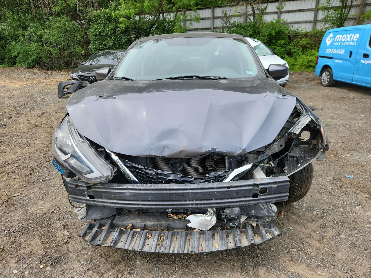 2019 Nissan Sentra S Серый vin: 3N1AB7AP6KY349968 Damage: Front Bumper/Cover, Missing, Replacement Required