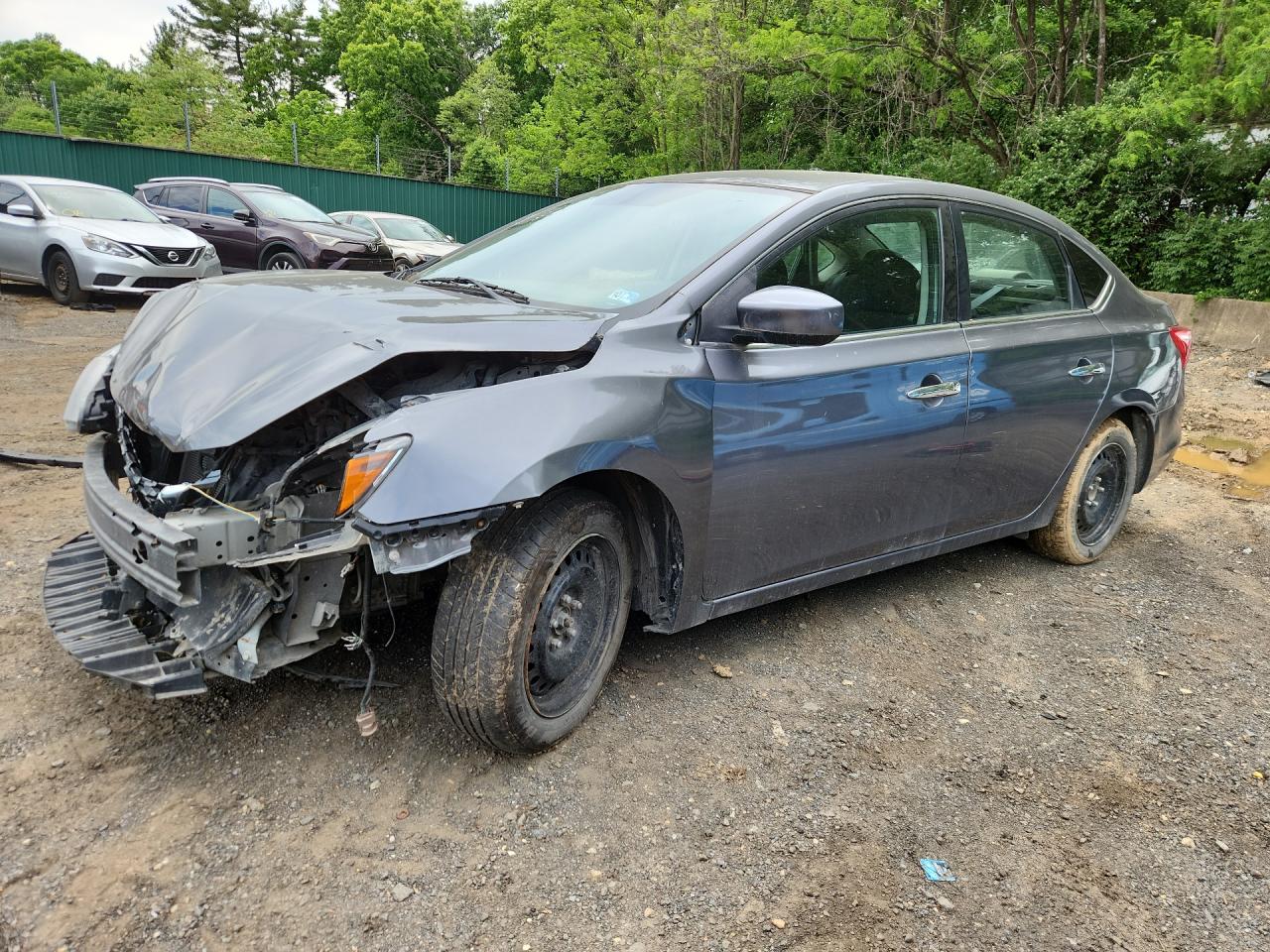 2019 Nissan Sentra S Серый vin: 3N1AB7AP6KY349968 Damage: Left Head Lamp, Broken, Replacement Required