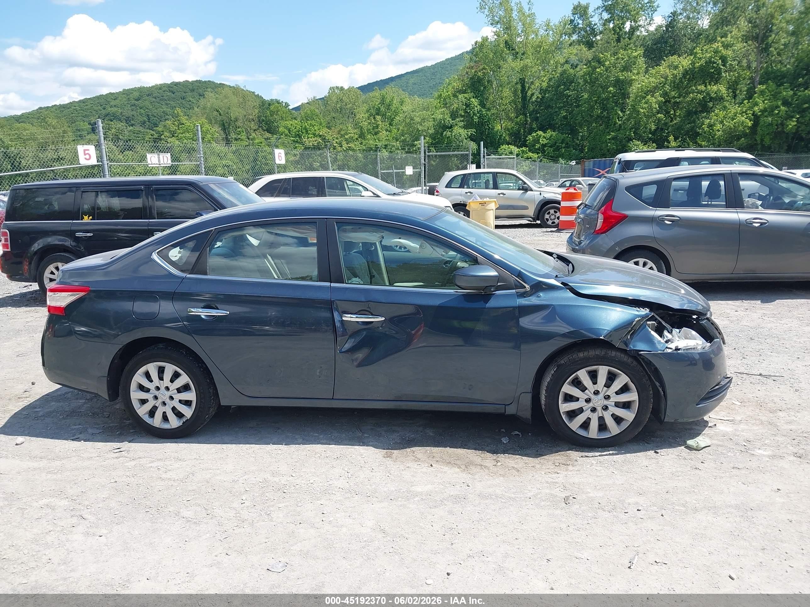 2013 Nissan Sentra Sv Blue vin: 3N1AB7AP7DL560628