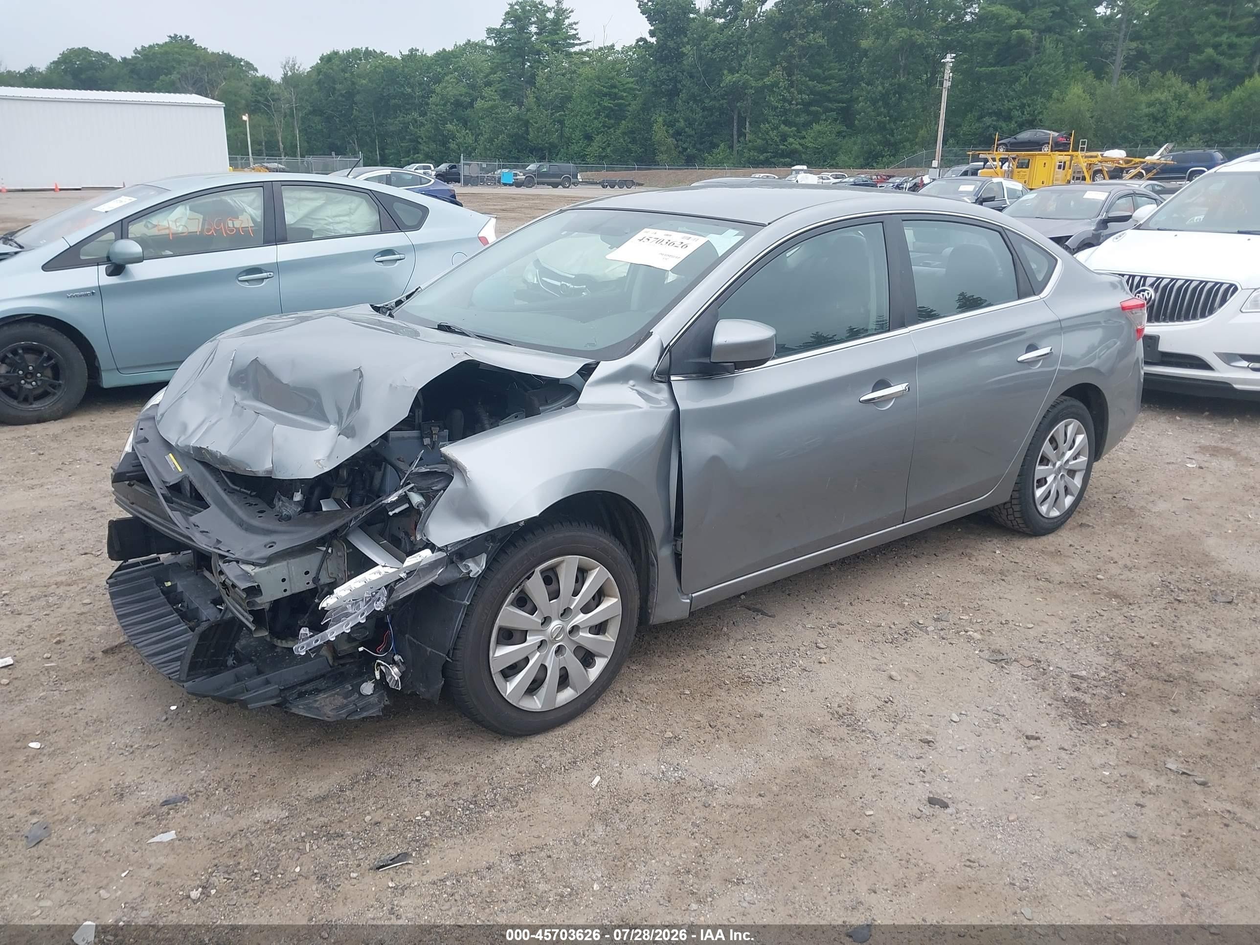 2013 Nissan Sentra Sv Gray vin: 3N1AB7AP7DL562394