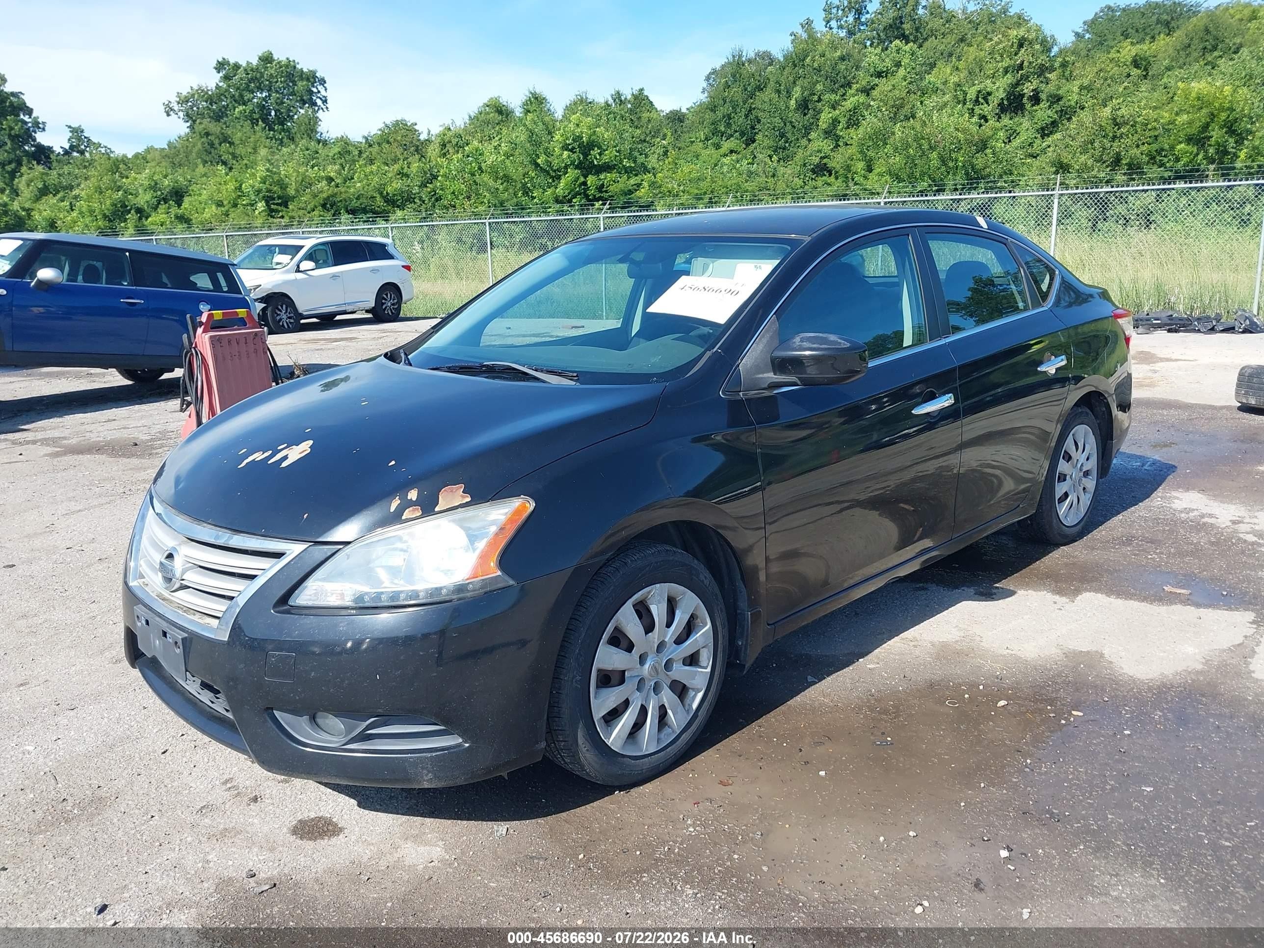 2013 Nissan Sentra Sv Black vin: 3N1AB7AP7DL614106