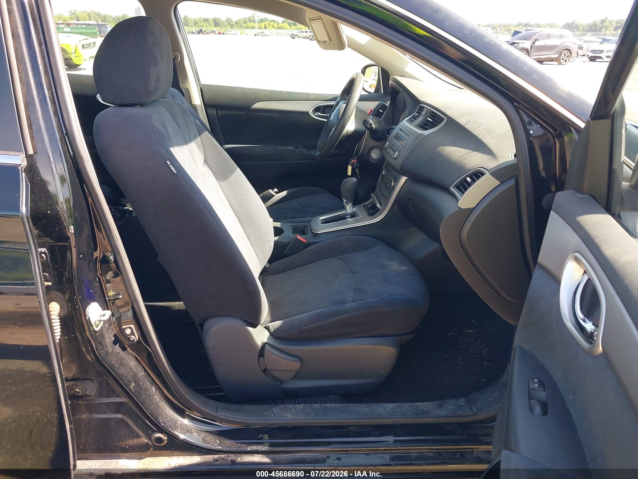 2013 Nissan Sentra Sv Black vin: 3N1AB7AP7DL614106