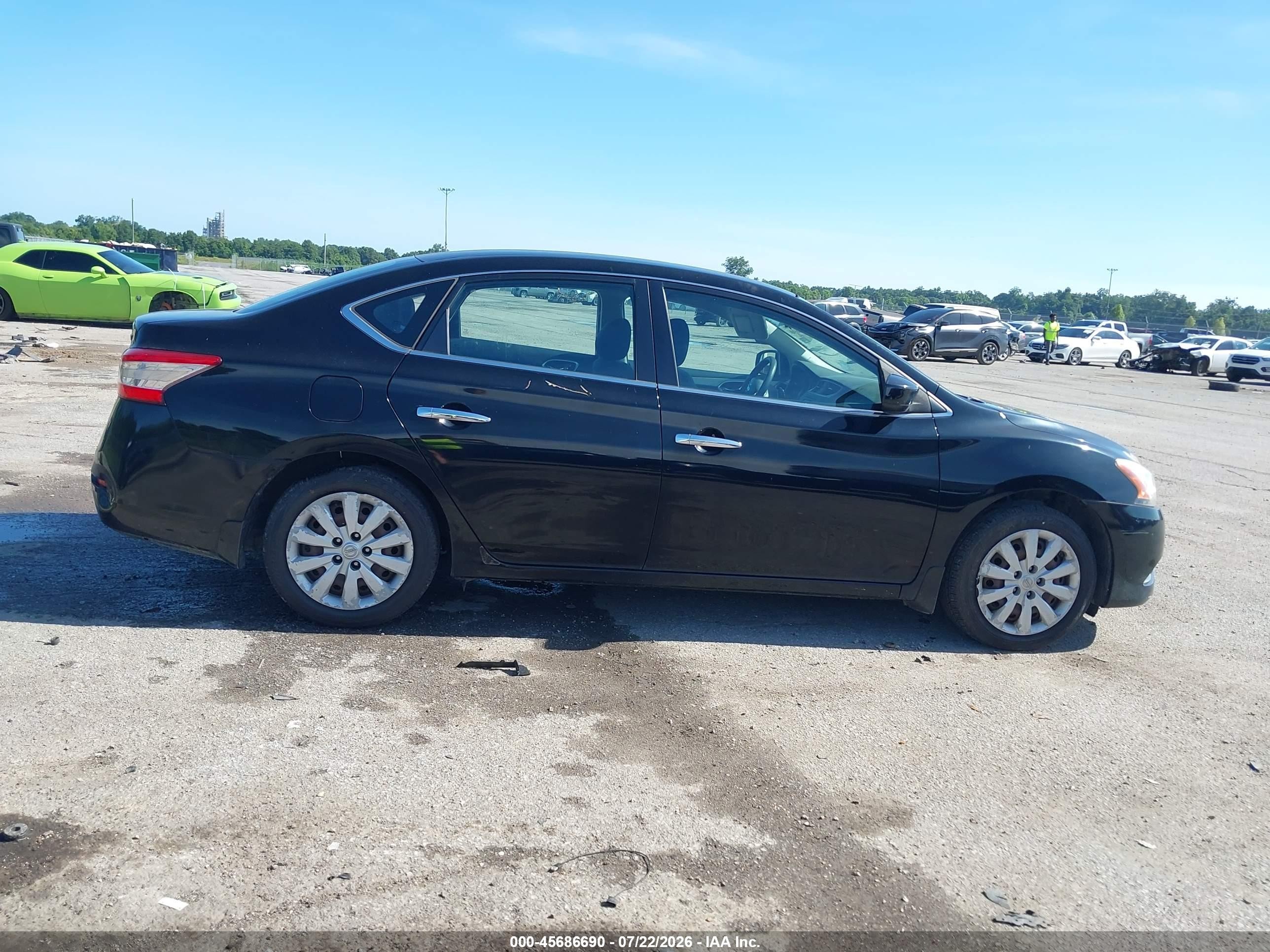 2013 Nissan Sentra Sv Black vin: 3N1AB7AP7DL614106