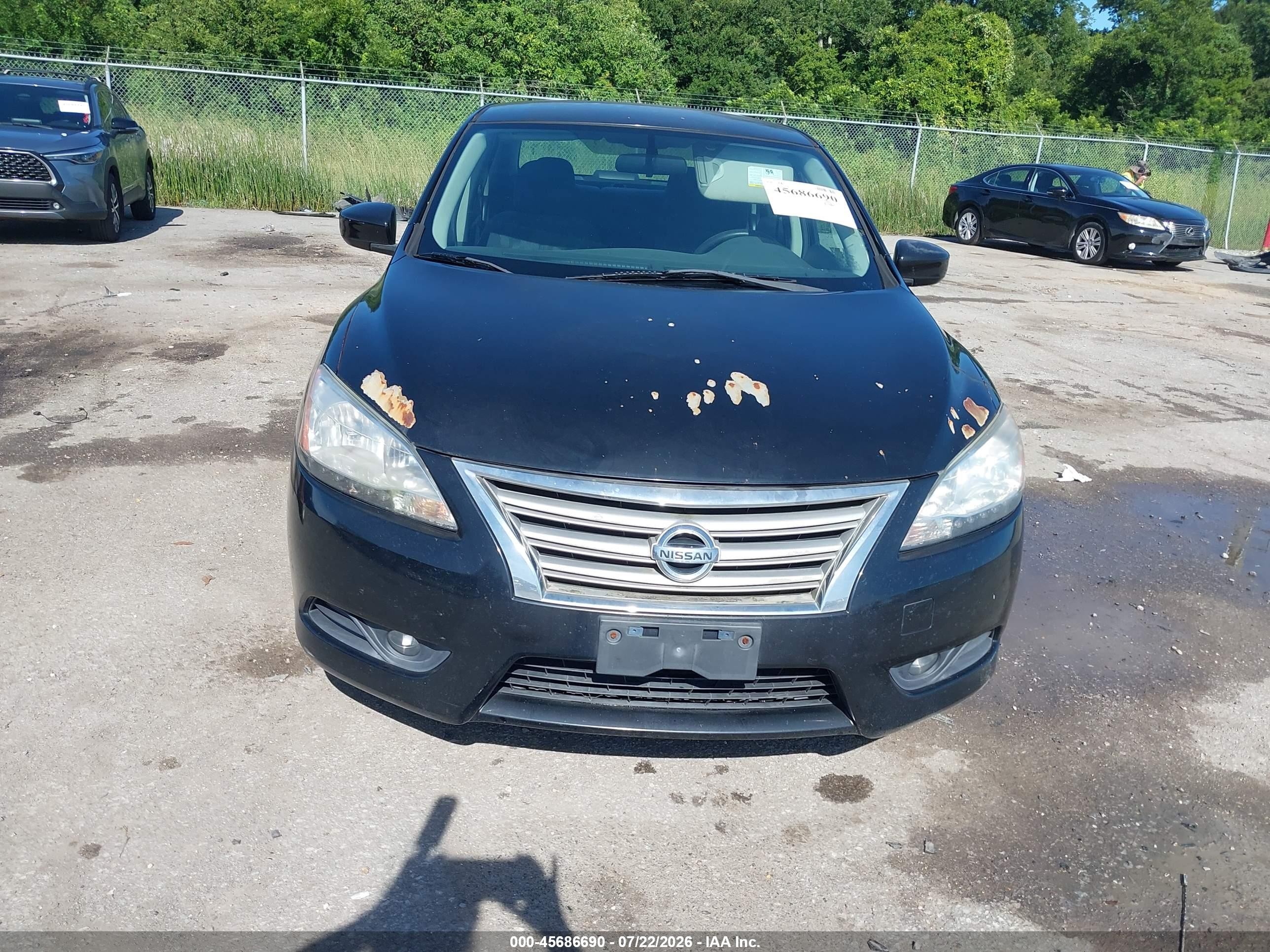 2013 Nissan Sentra Sv Black vin: 3N1AB7AP7DL614106