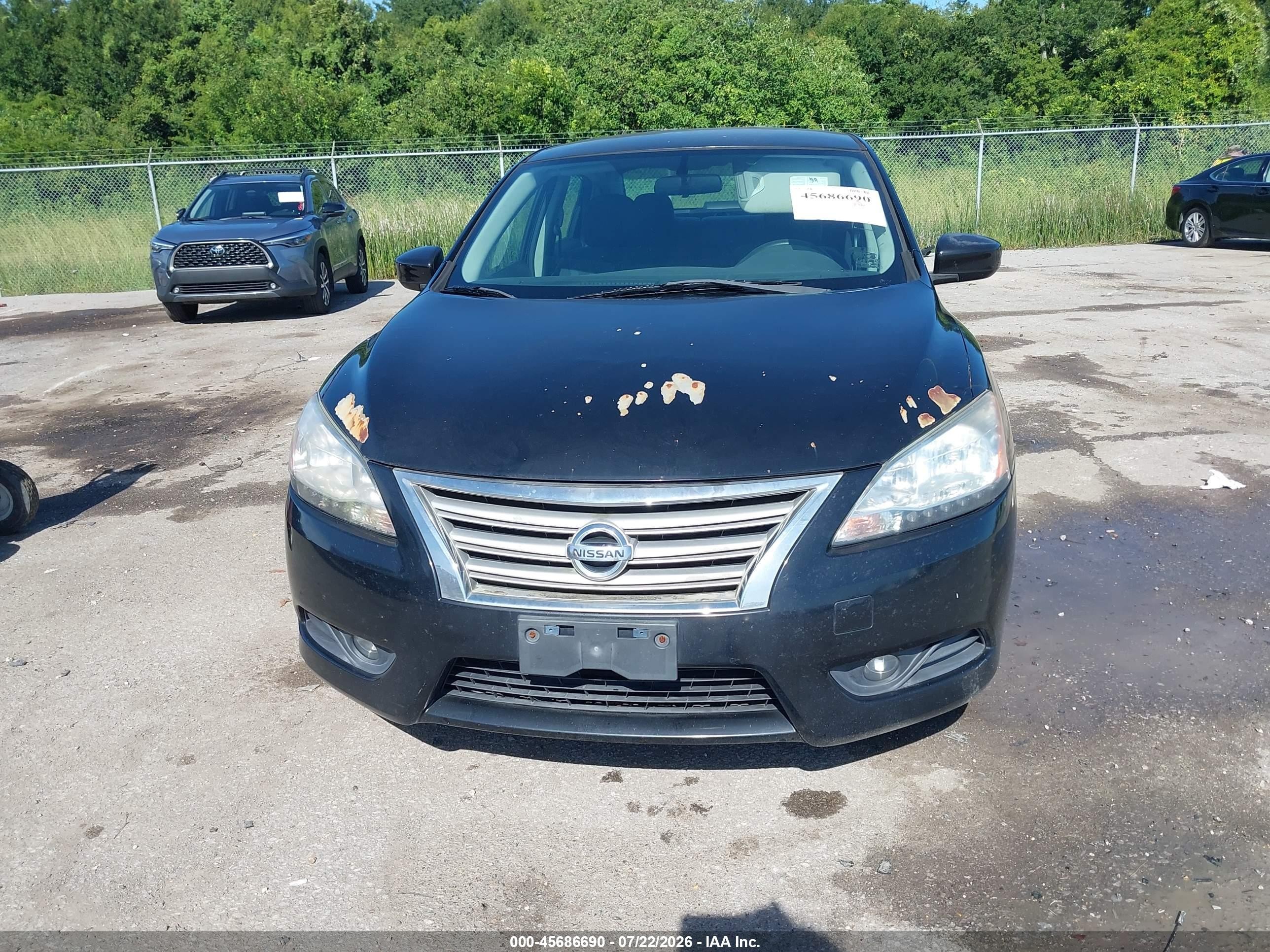 2013 Nissan Sentra Sv Black vin: 3N1AB7AP7DL614106
