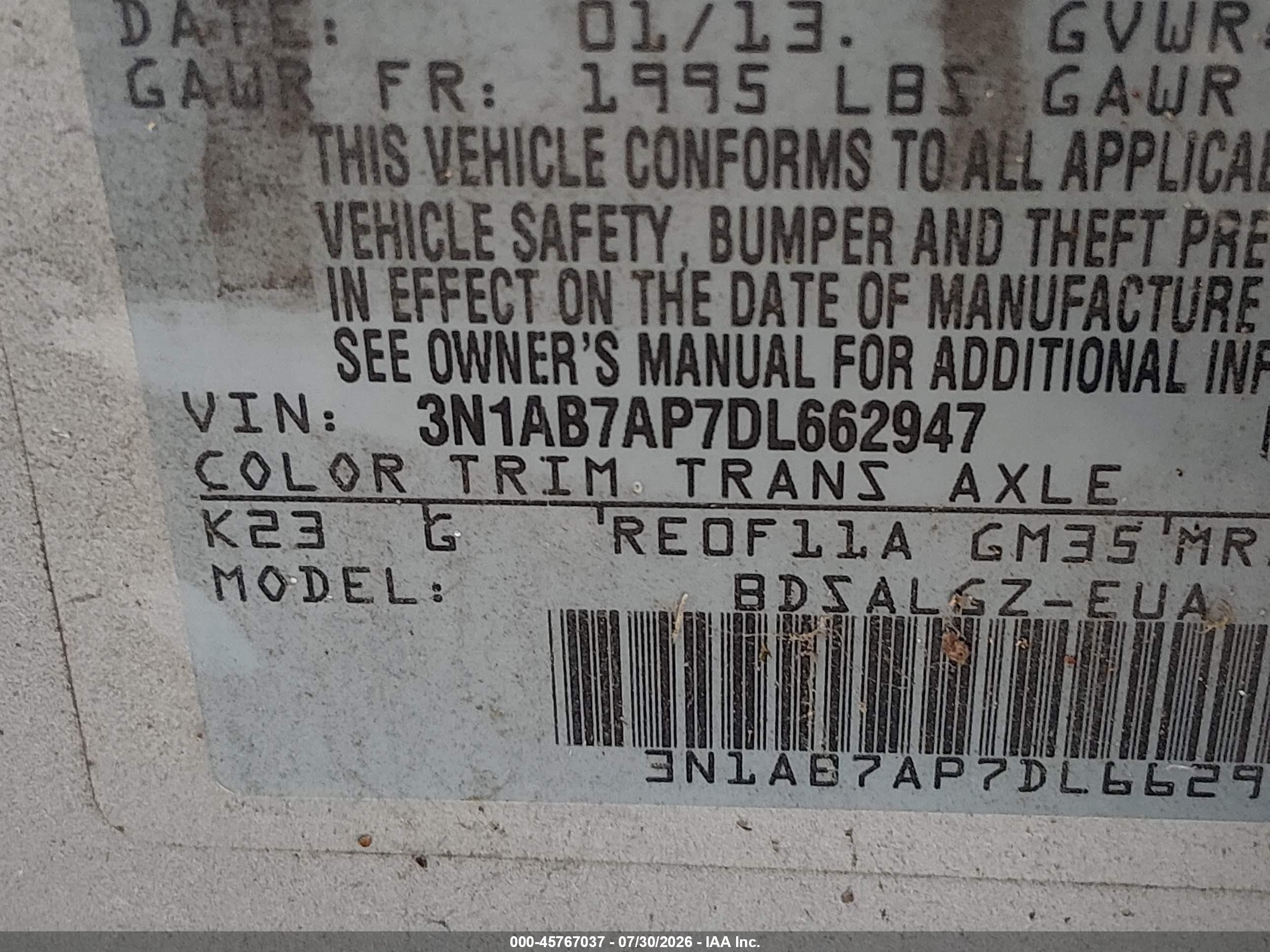2013 Nissan Sentra Sl Silver vin: 3N1AB7AP7DL662947