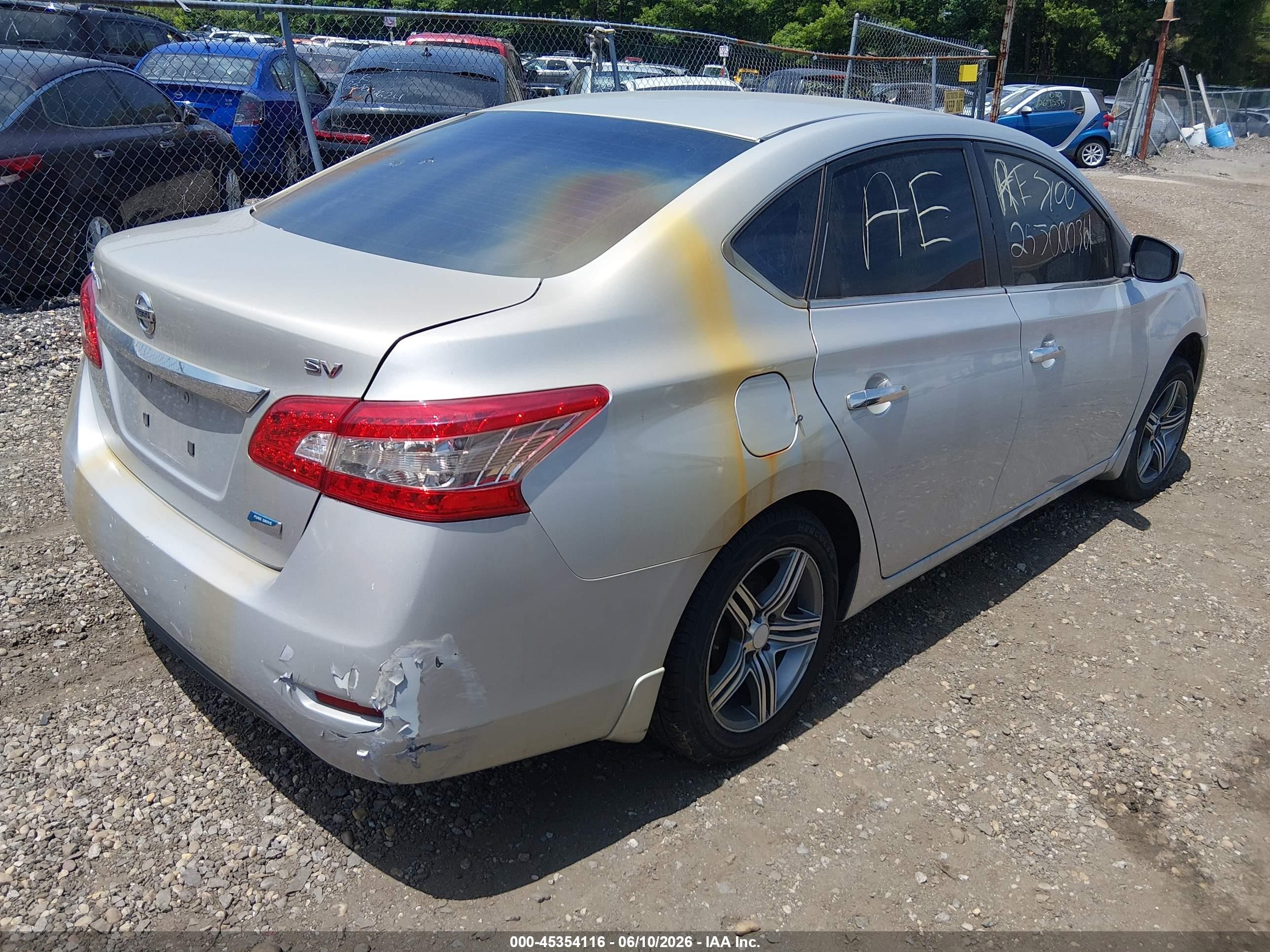 2013 Nissan Sentra Sv Silver vin: 3N1AB7AP7DL664035