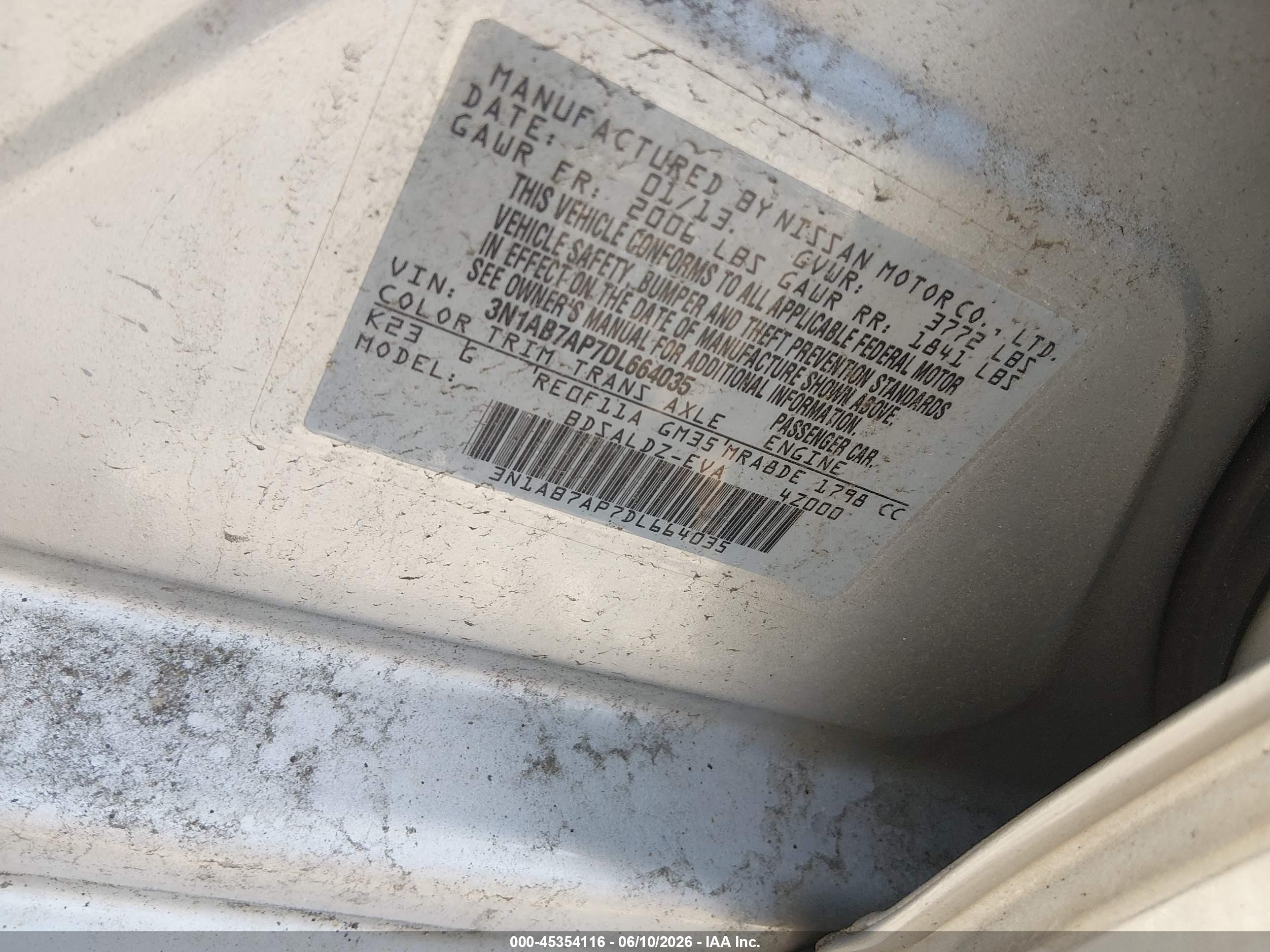 2013 Nissan Sentra Sv Silver vin: 3N1AB7AP7DL664035