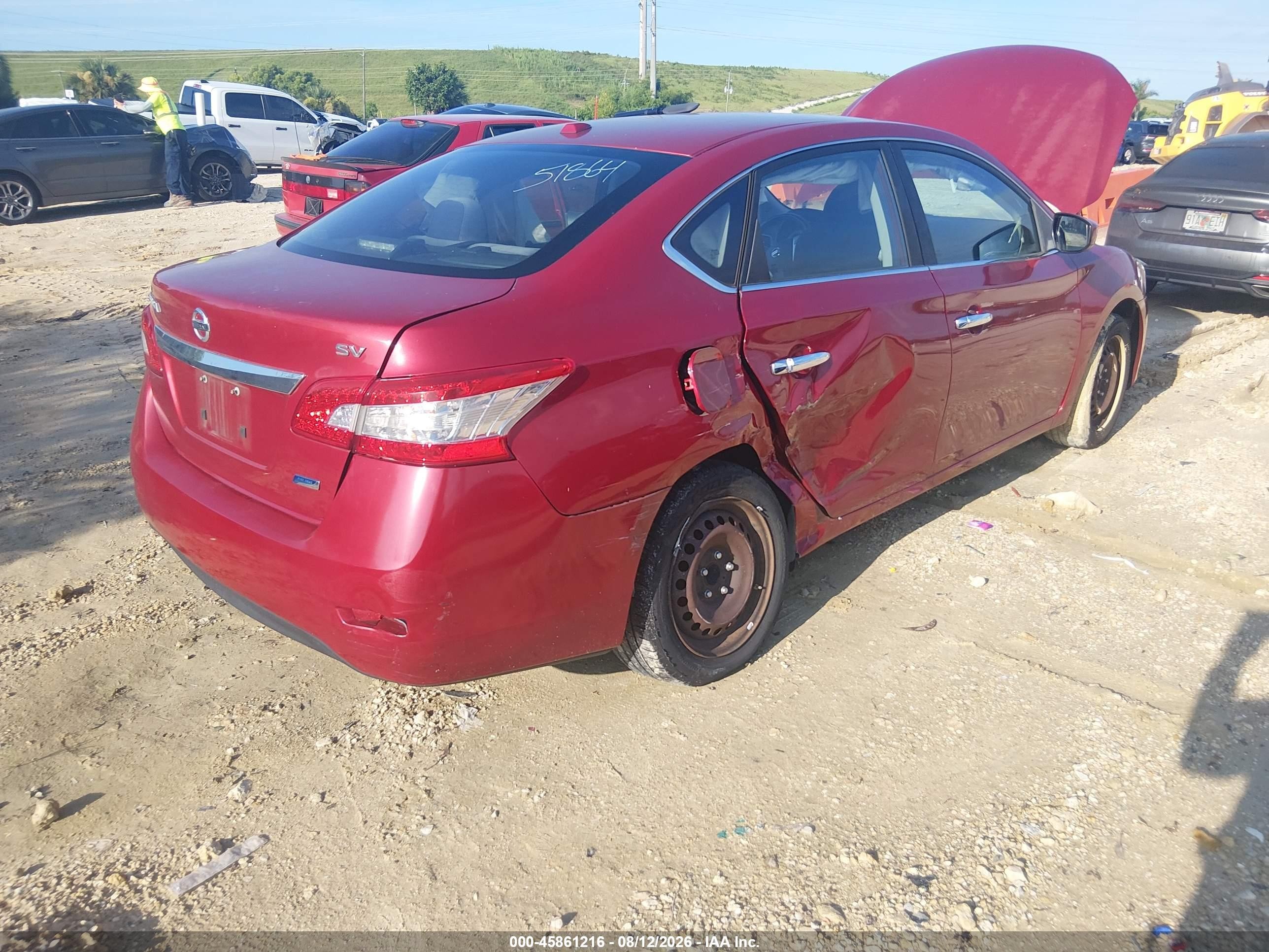 2013 Nissan Sentra Sv Red vin: 3N1AB7AP7DL672765