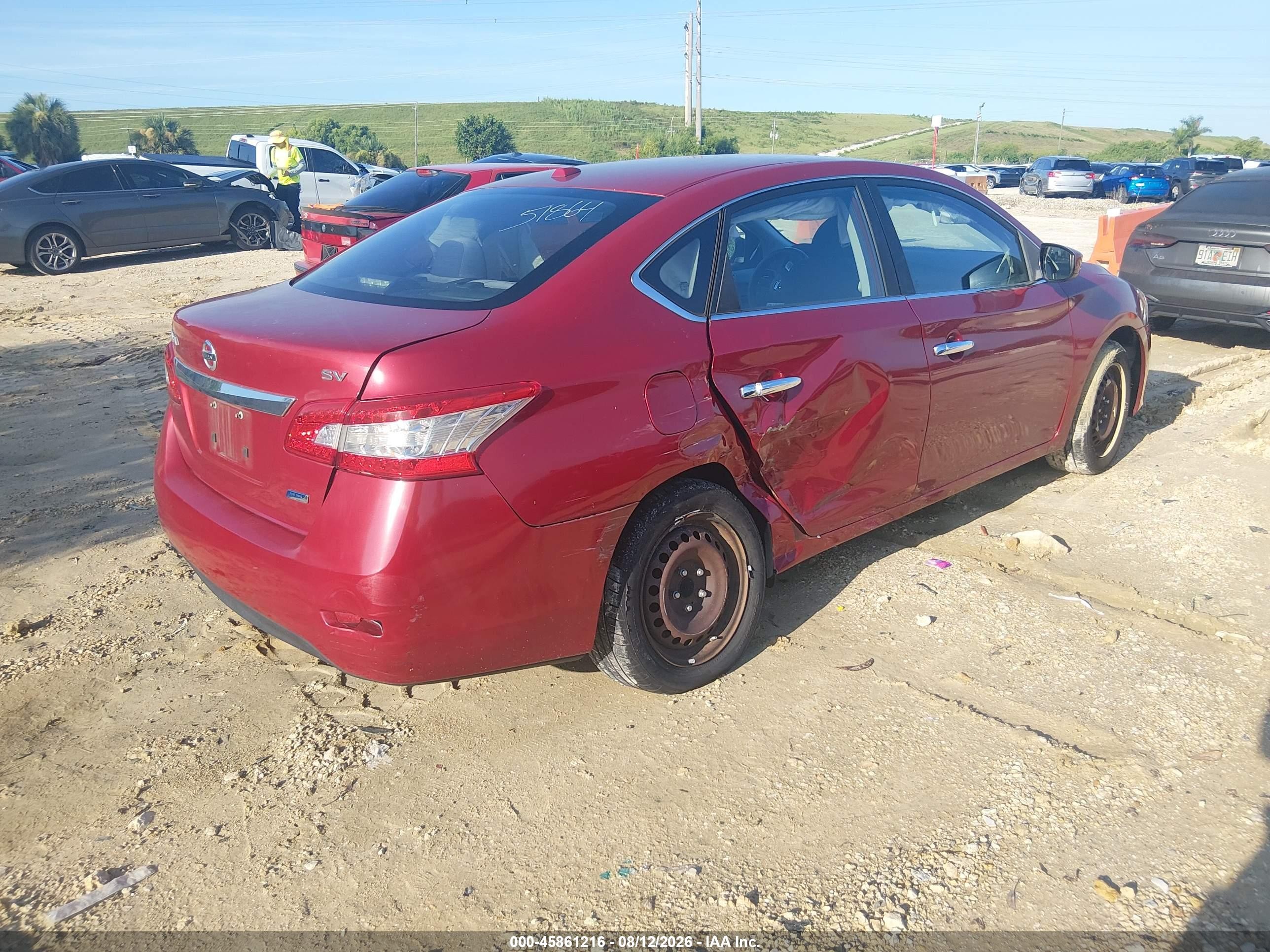 2013 Nissan Sentra Sv Red vin: 3N1AB7AP7DL672765