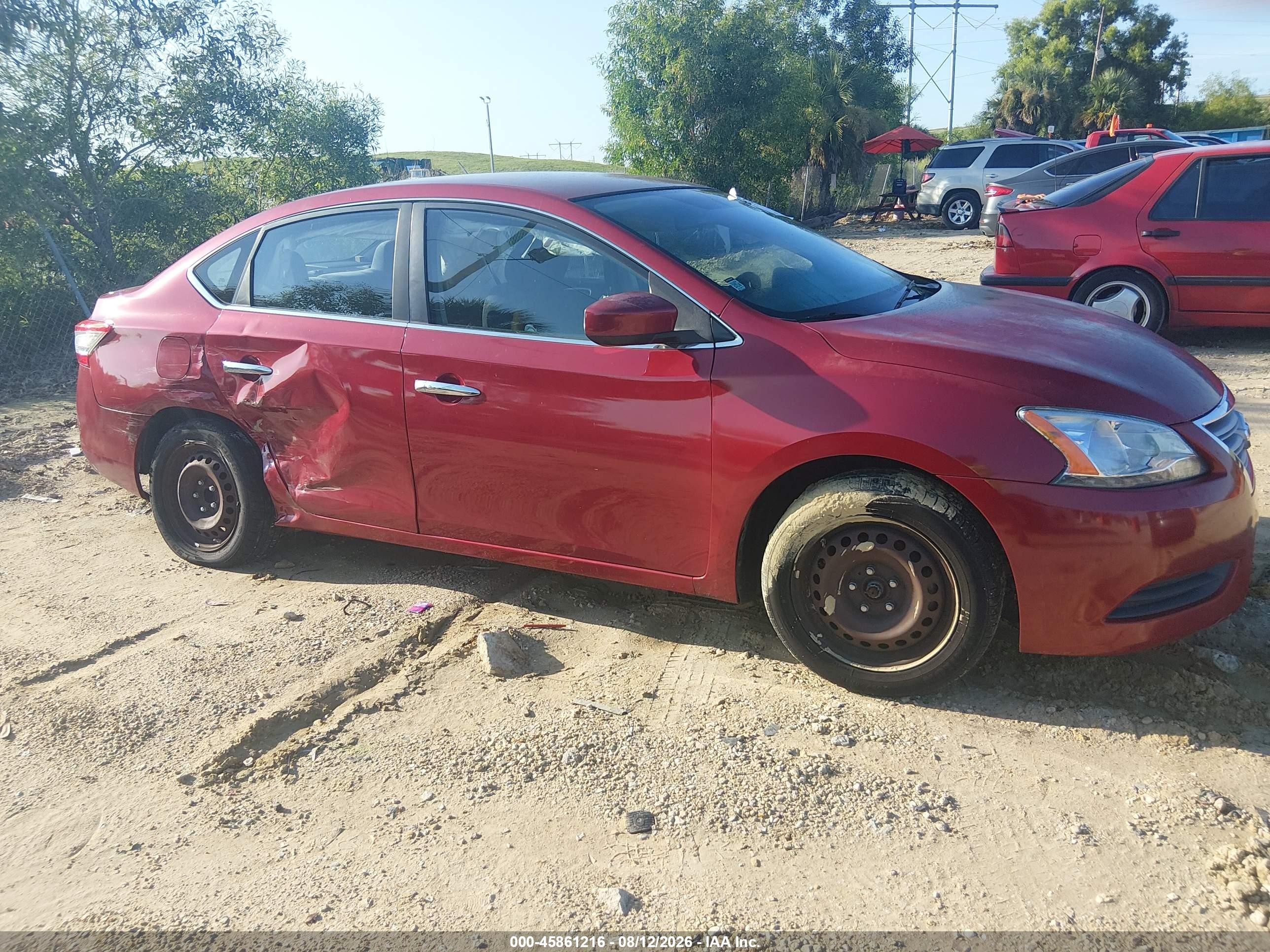 2013 Nissan Sentra Sv Red vin: 3N1AB7AP7DL672765