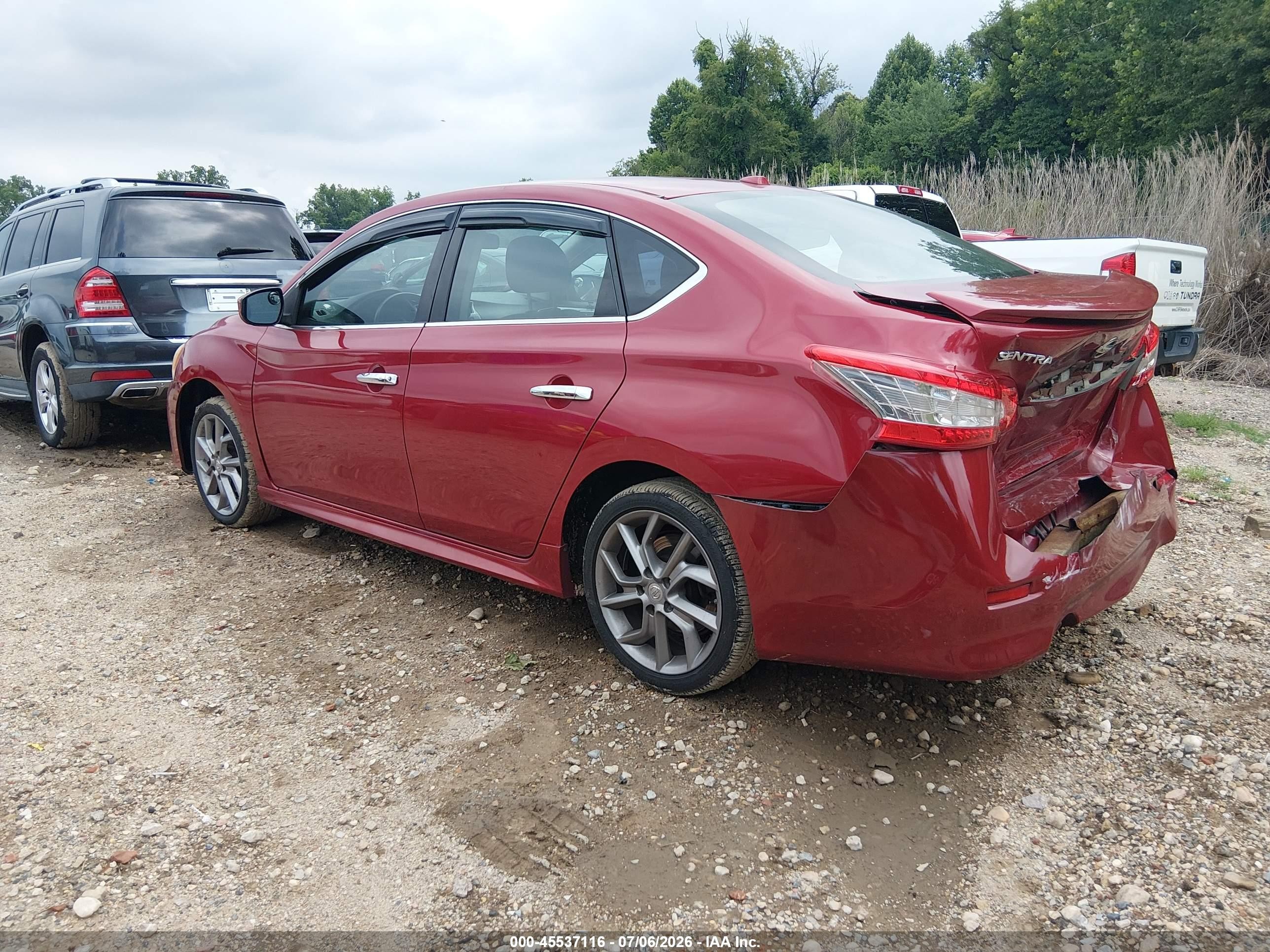 2013 Nissan Sentra Sr Red vin: 3N1AB7AP7DL675777