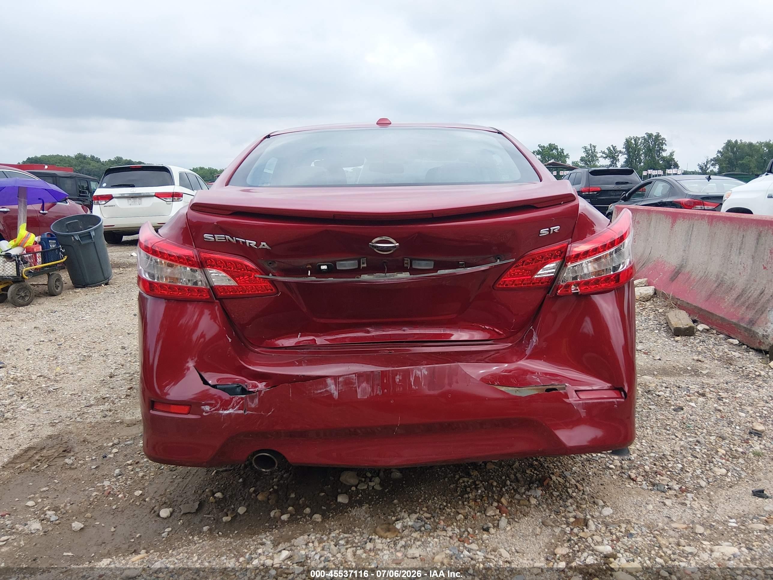 2013 Nissan Sentra Sr Red vin: 3N1AB7AP7DL675777