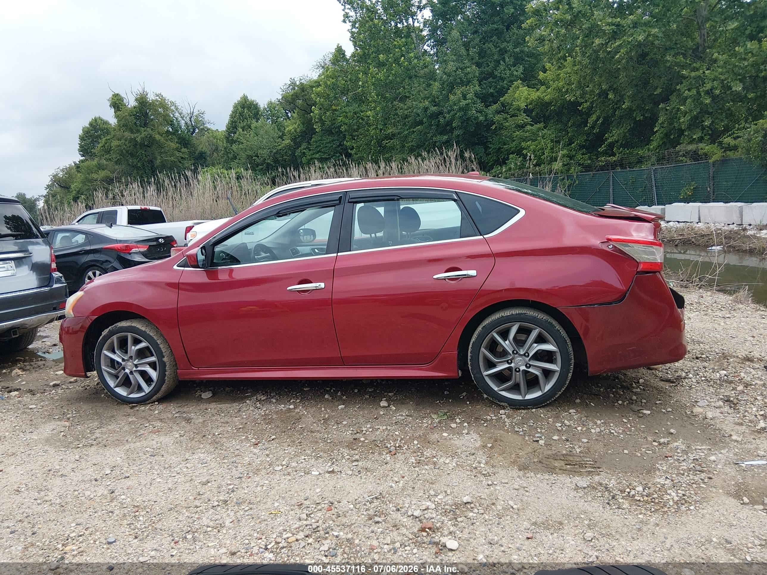 2013 Nissan Sentra Sr Red vin: 3N1AB7AP7DL675777