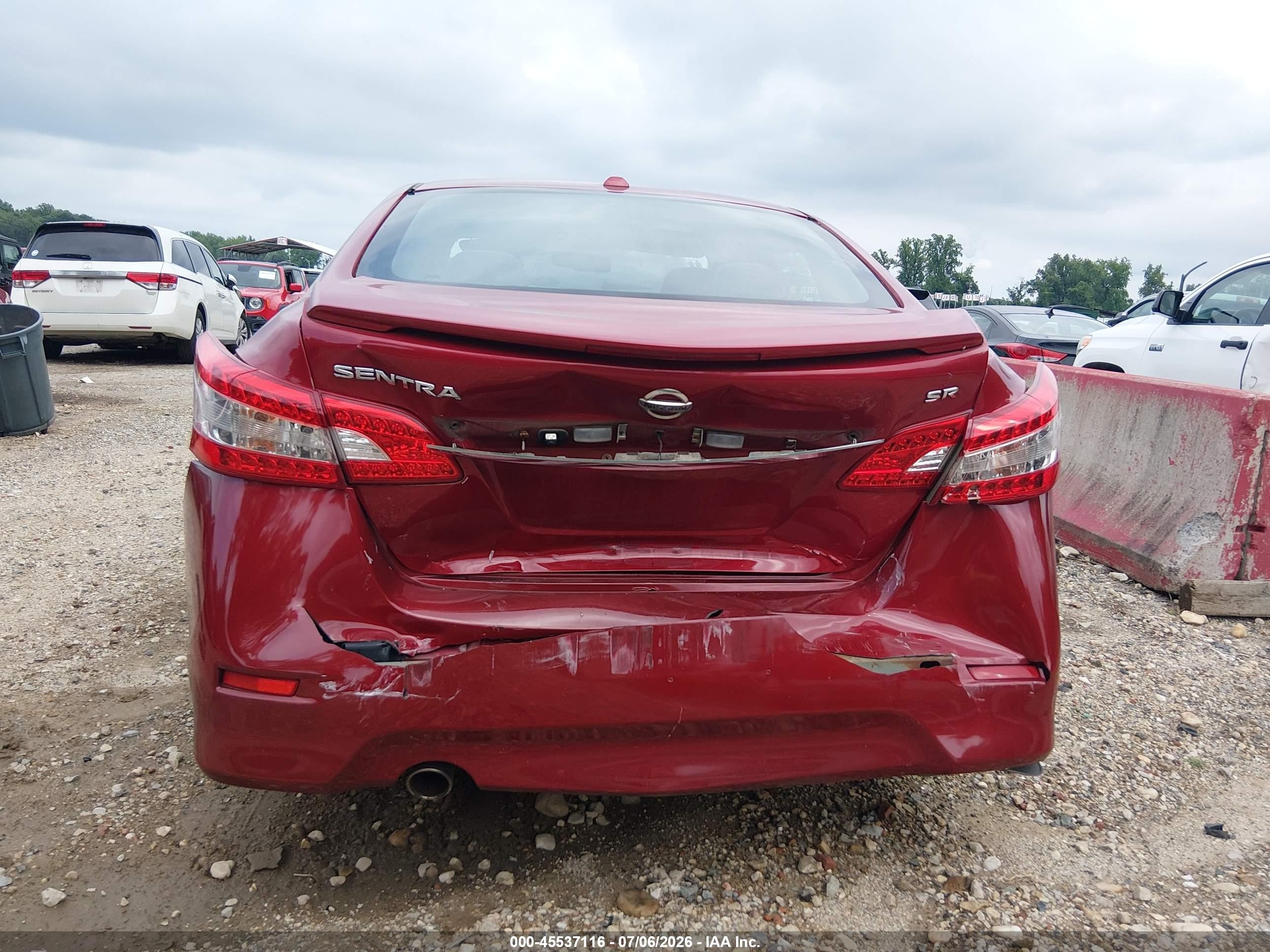 2013 Nissan Sentra Sr Red vin: 3N1AB7AP7DL675777
