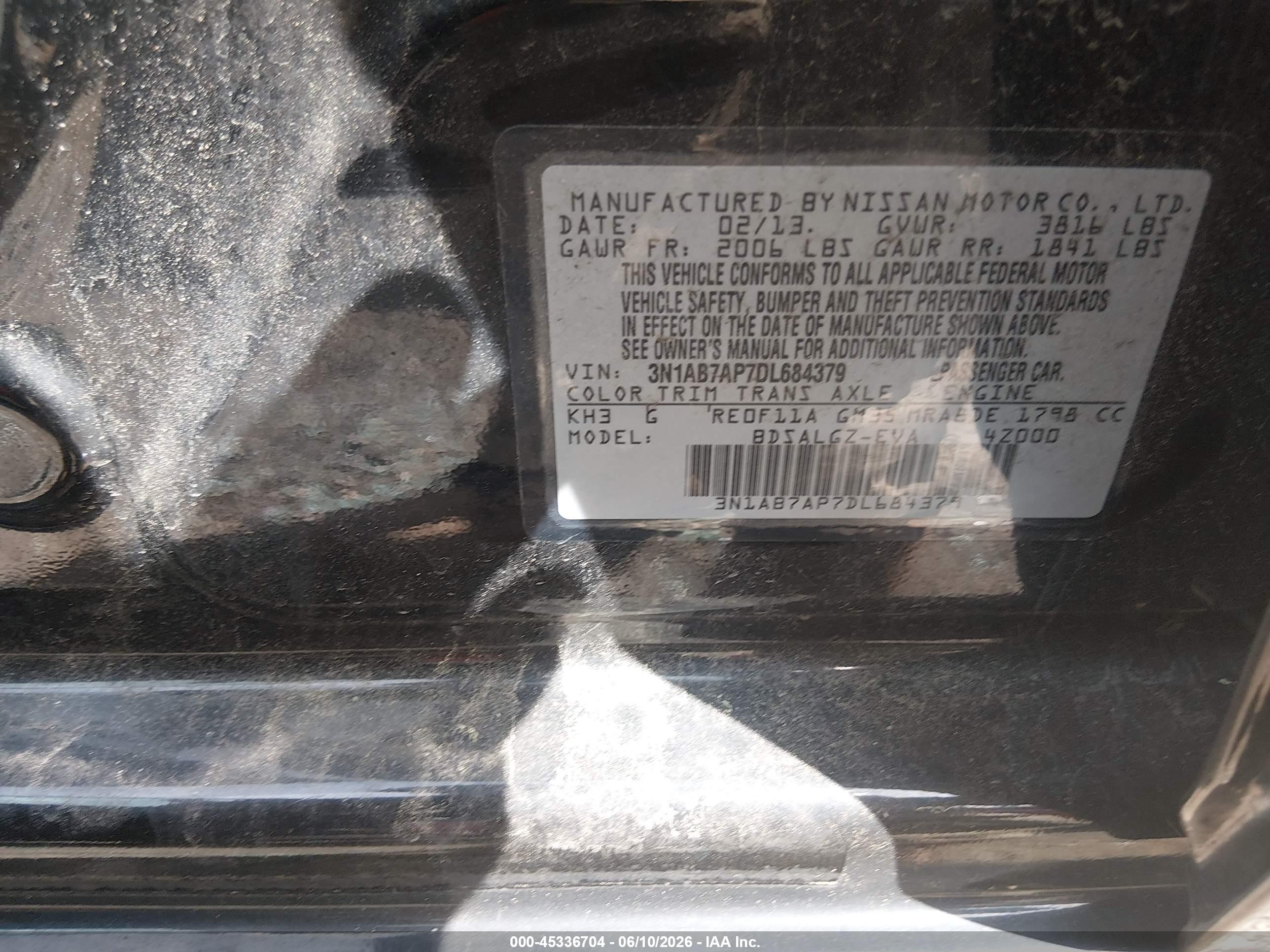 2013 Nissan Sentra Sl Black vin: 3N1AB7AP7DL684379