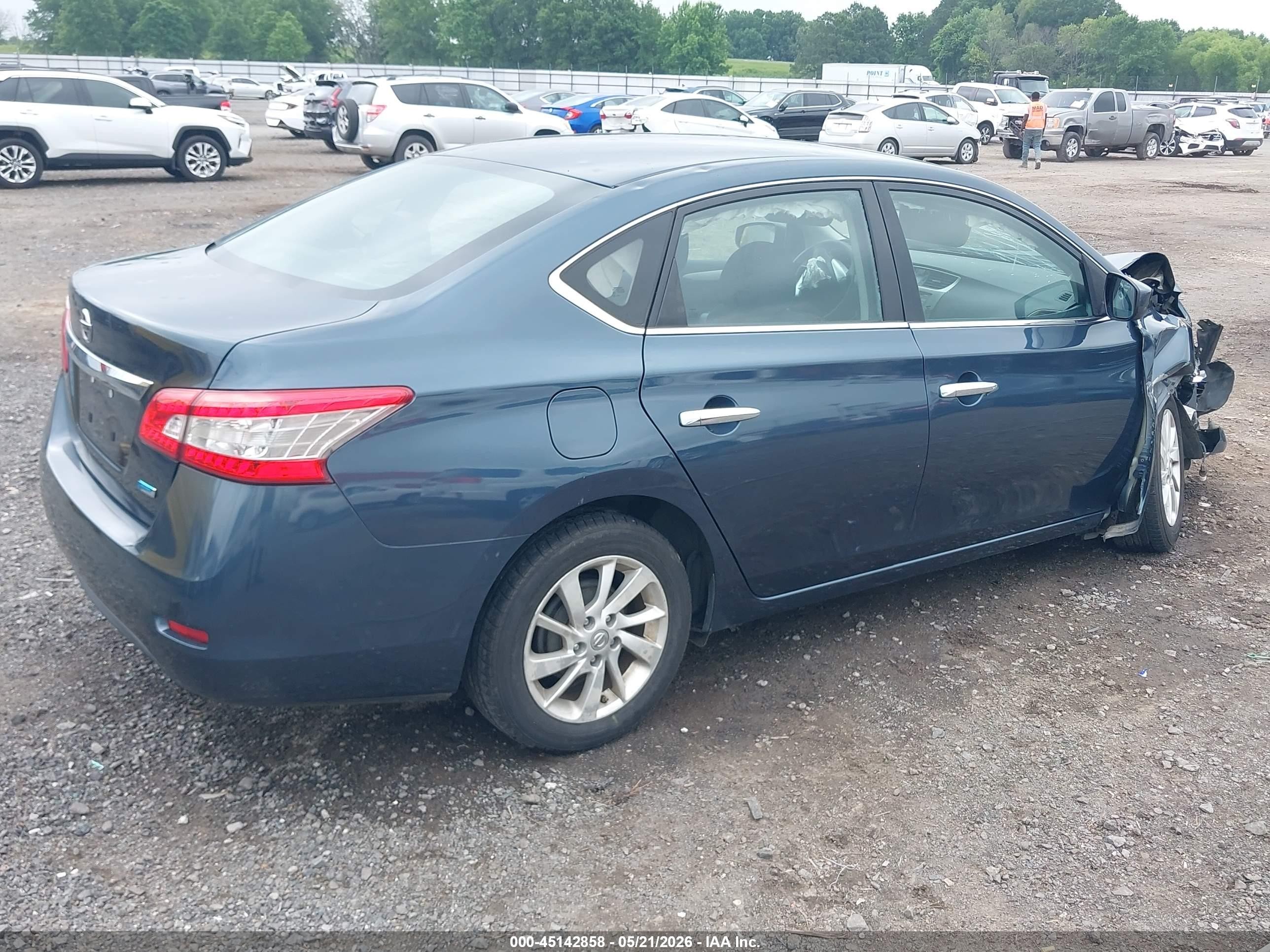 2013 Nissan Sentra S Blue vin: 3N1AB7AP7DL687556