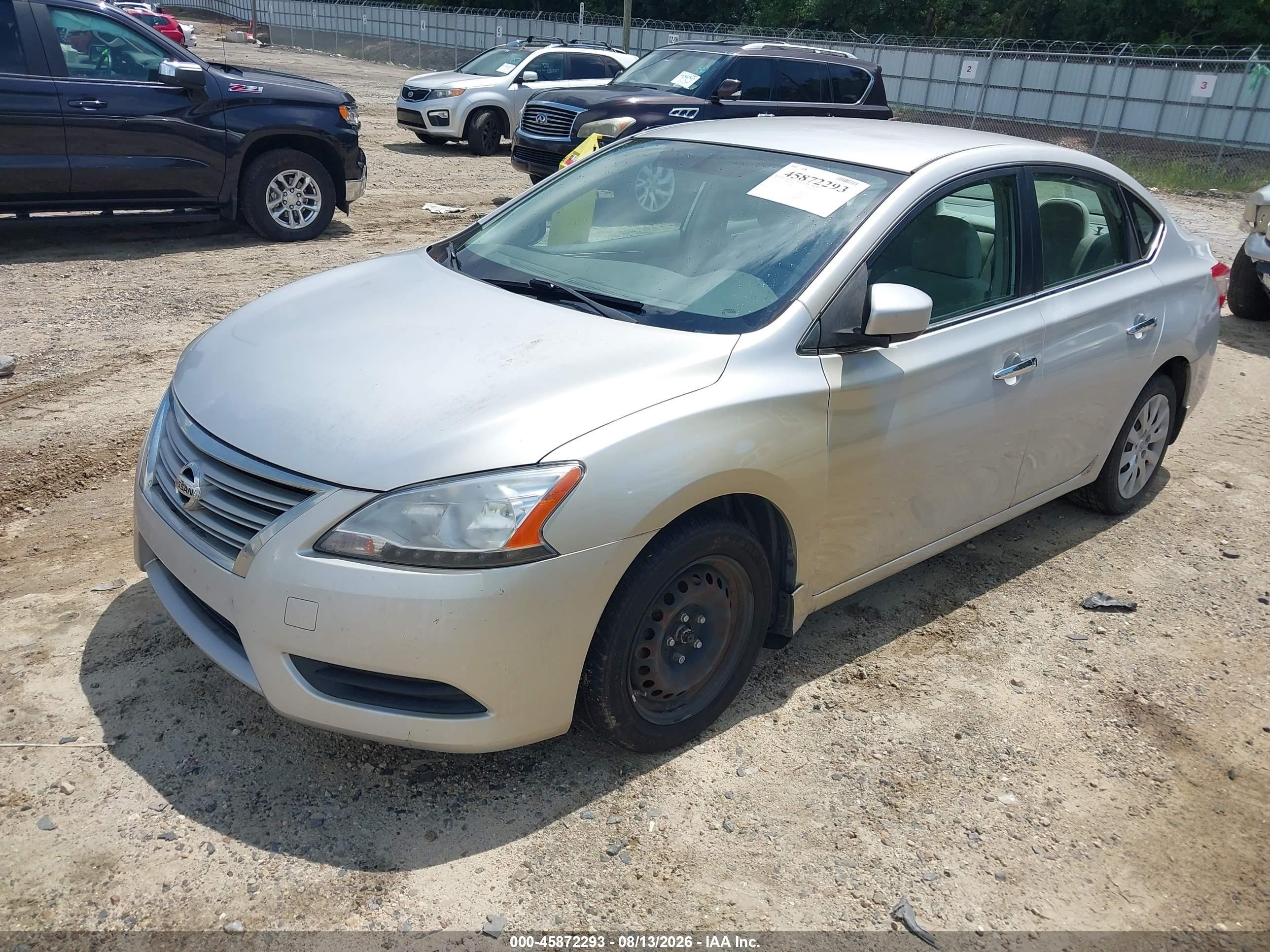2013 Nissan Sentra Sv Silver vin: 3N1AB7AP7DL719048