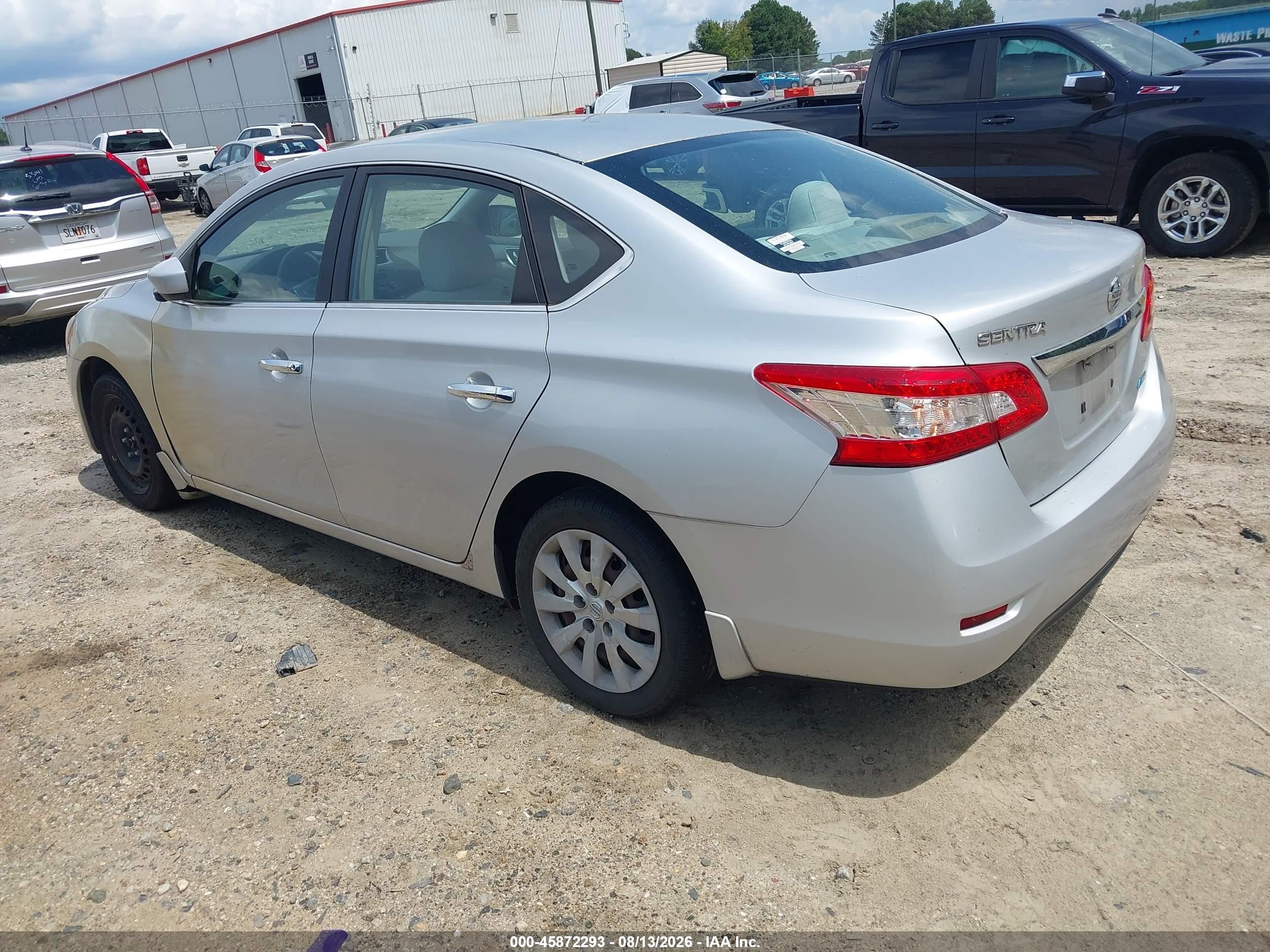 2013 Nissan Sentra Sv Silver vin: 3N1AB7AP7DL719048