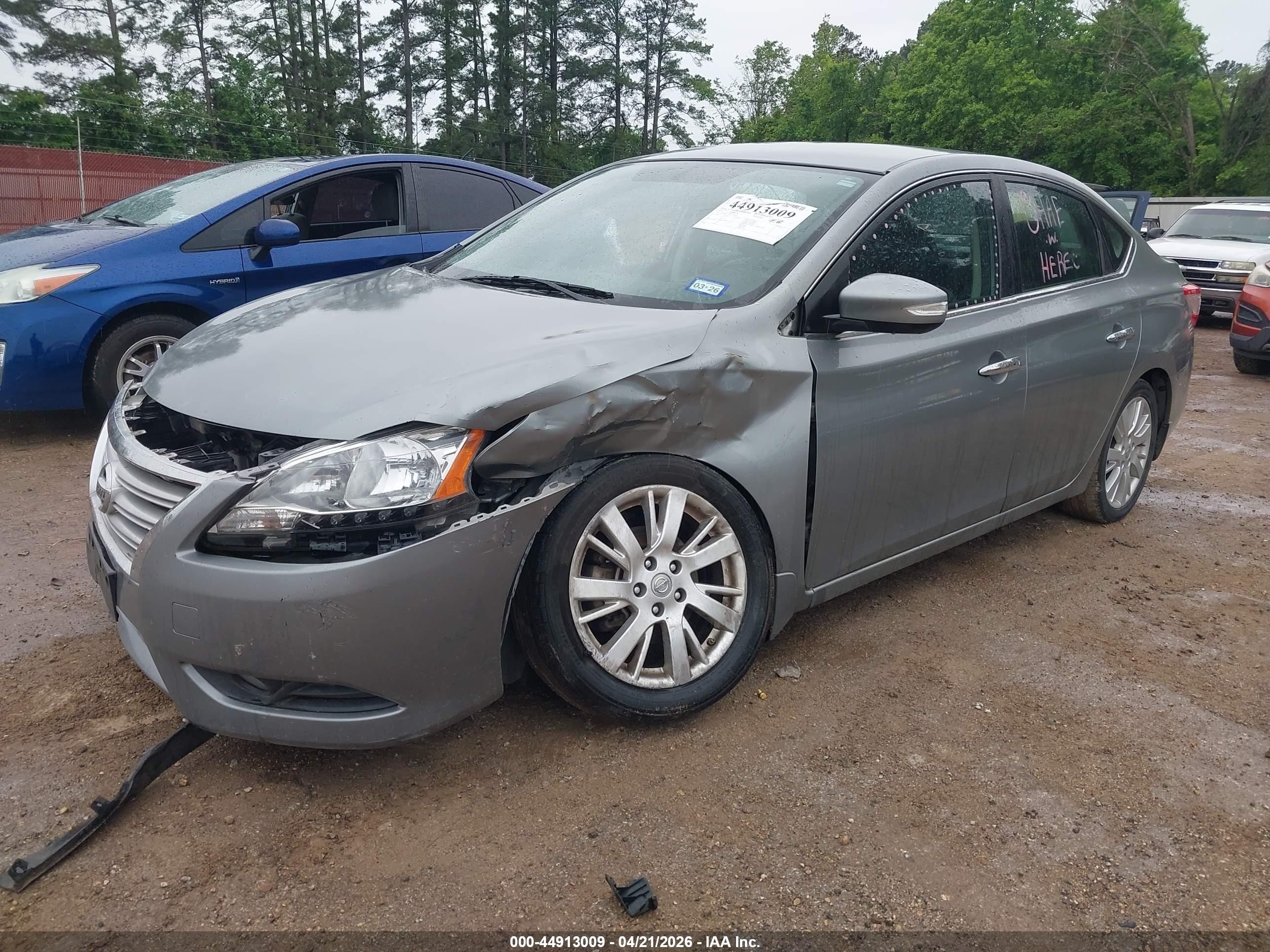 2013 Nissan Sentra Sl Серебряный vin: 3N1AB7AP7DL721690