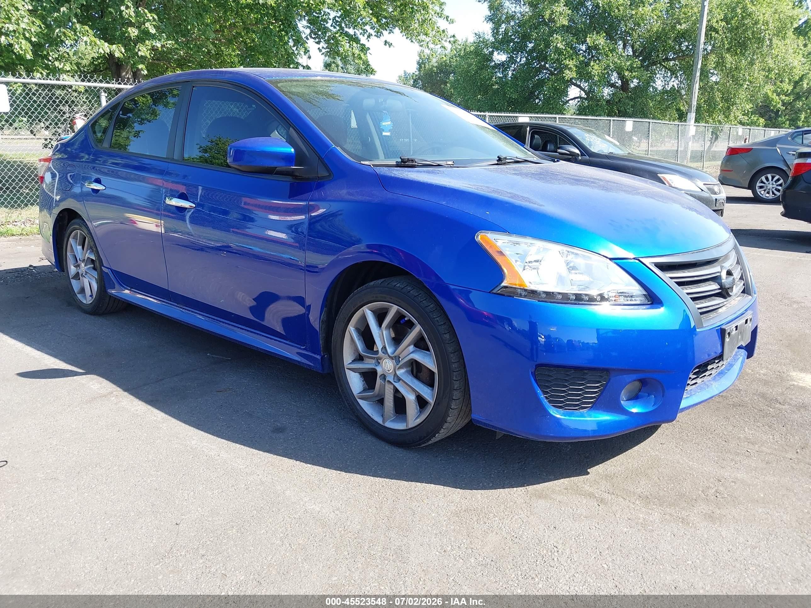 2013 Nissan Sentra Sr Blue vin: 3N1AB7AP7DL735590