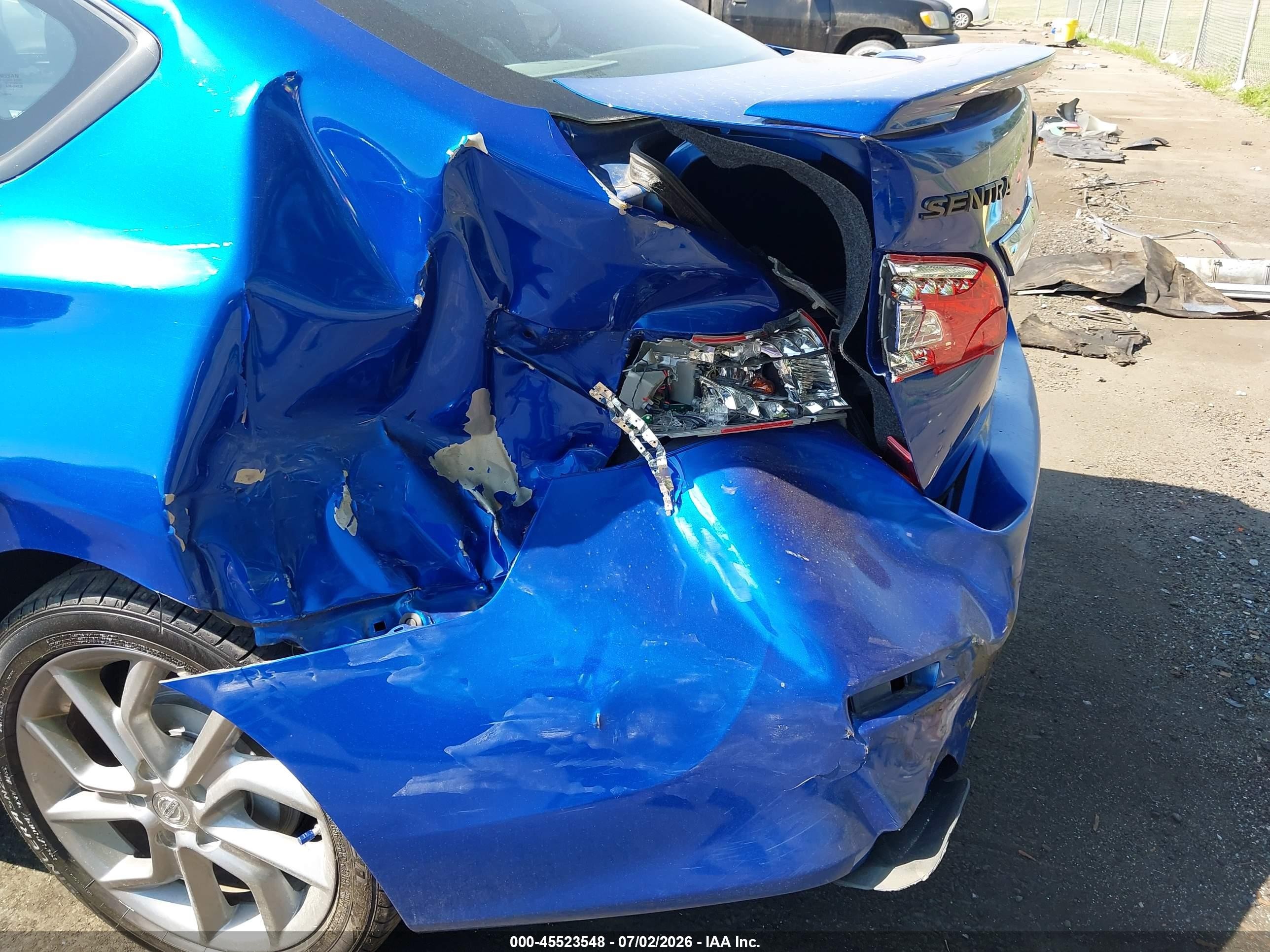 2013 Nissan Sentra Sr Blue vin: 3N1AB7AP7DL735590