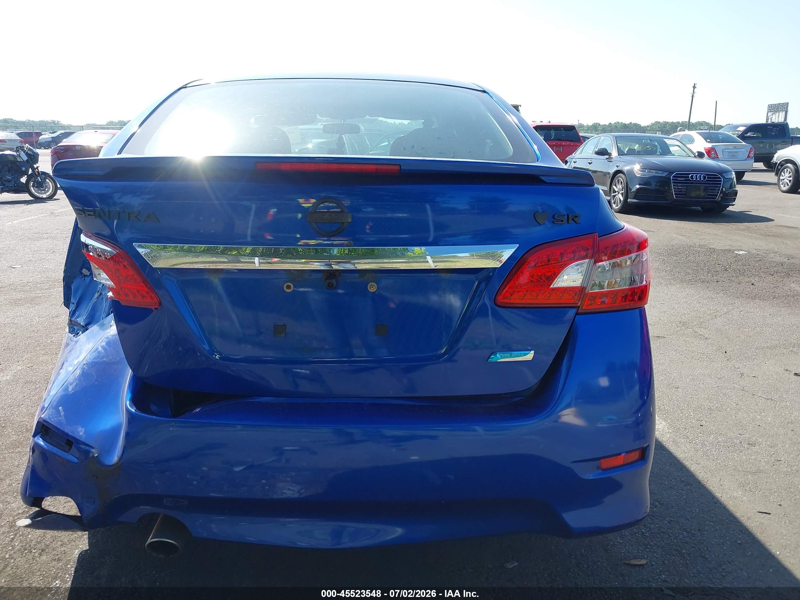 2013 Nissan Sentra Sr Blue vin: 3N1AB7AP7DL735590