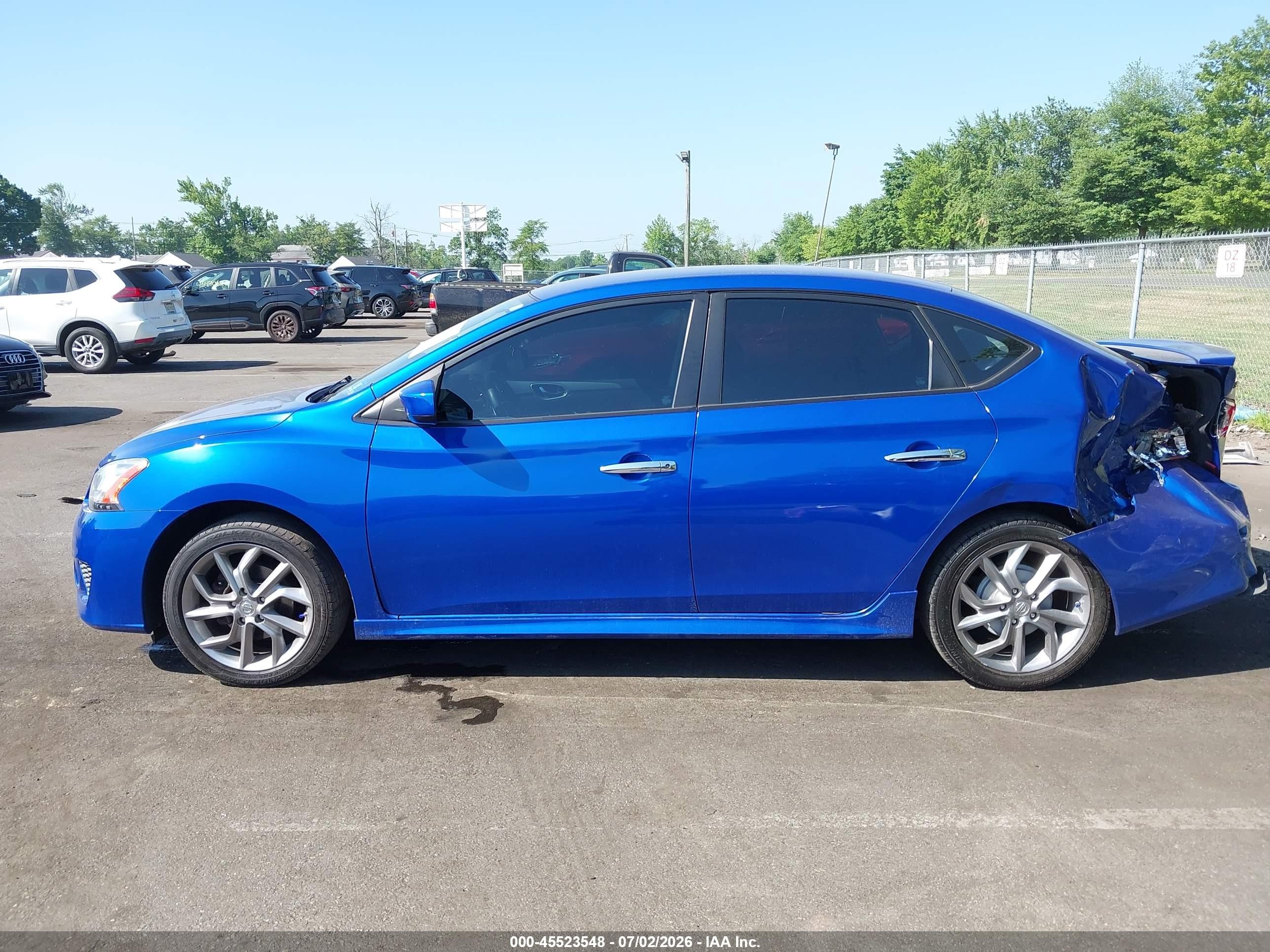 2013 Nissan Sentra Sr Blue vin: 3N1AB7AP7DL735590