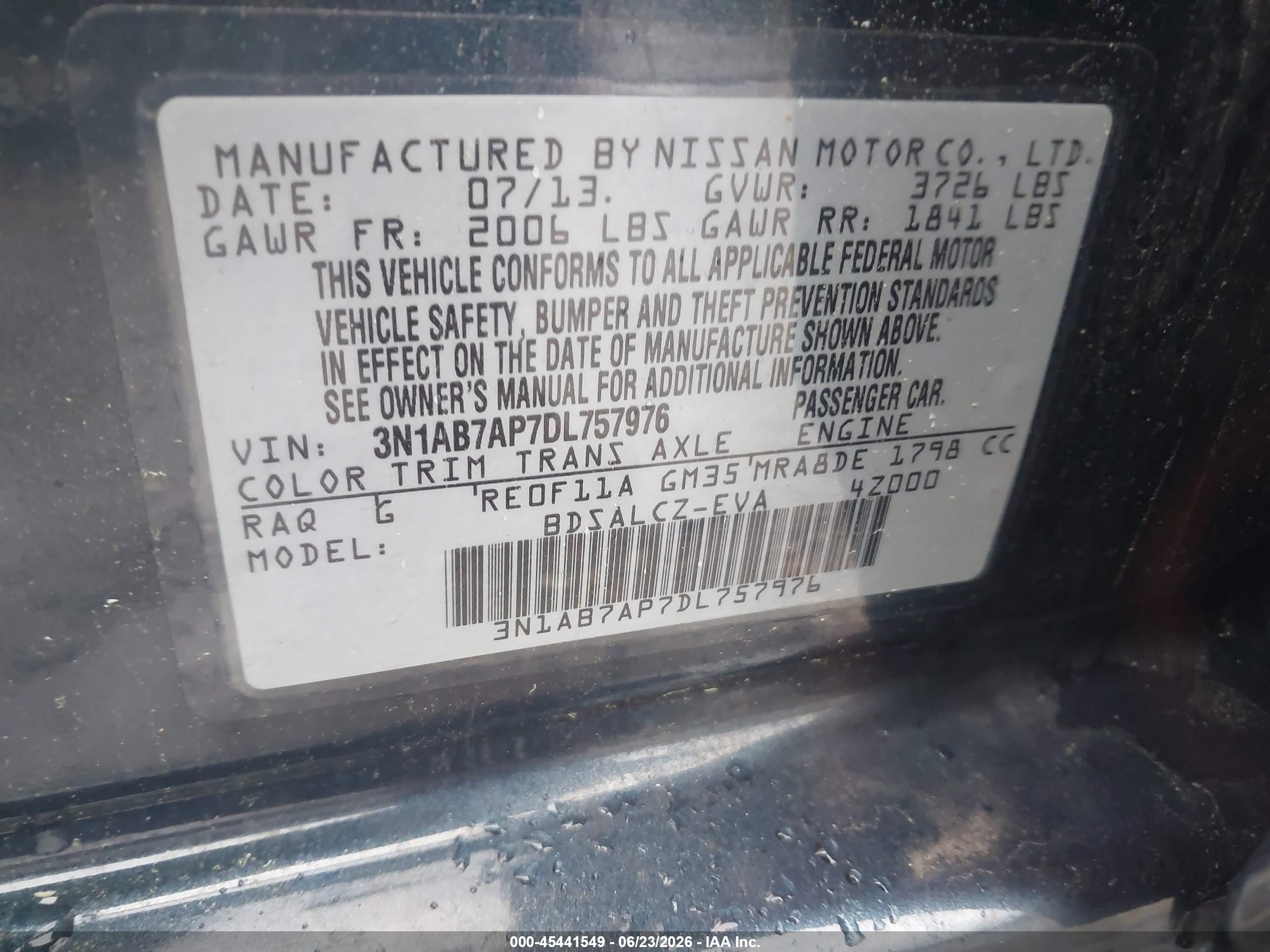 2013 Nissan Sentra S Green vin: 3N1AB7AP7DL757976