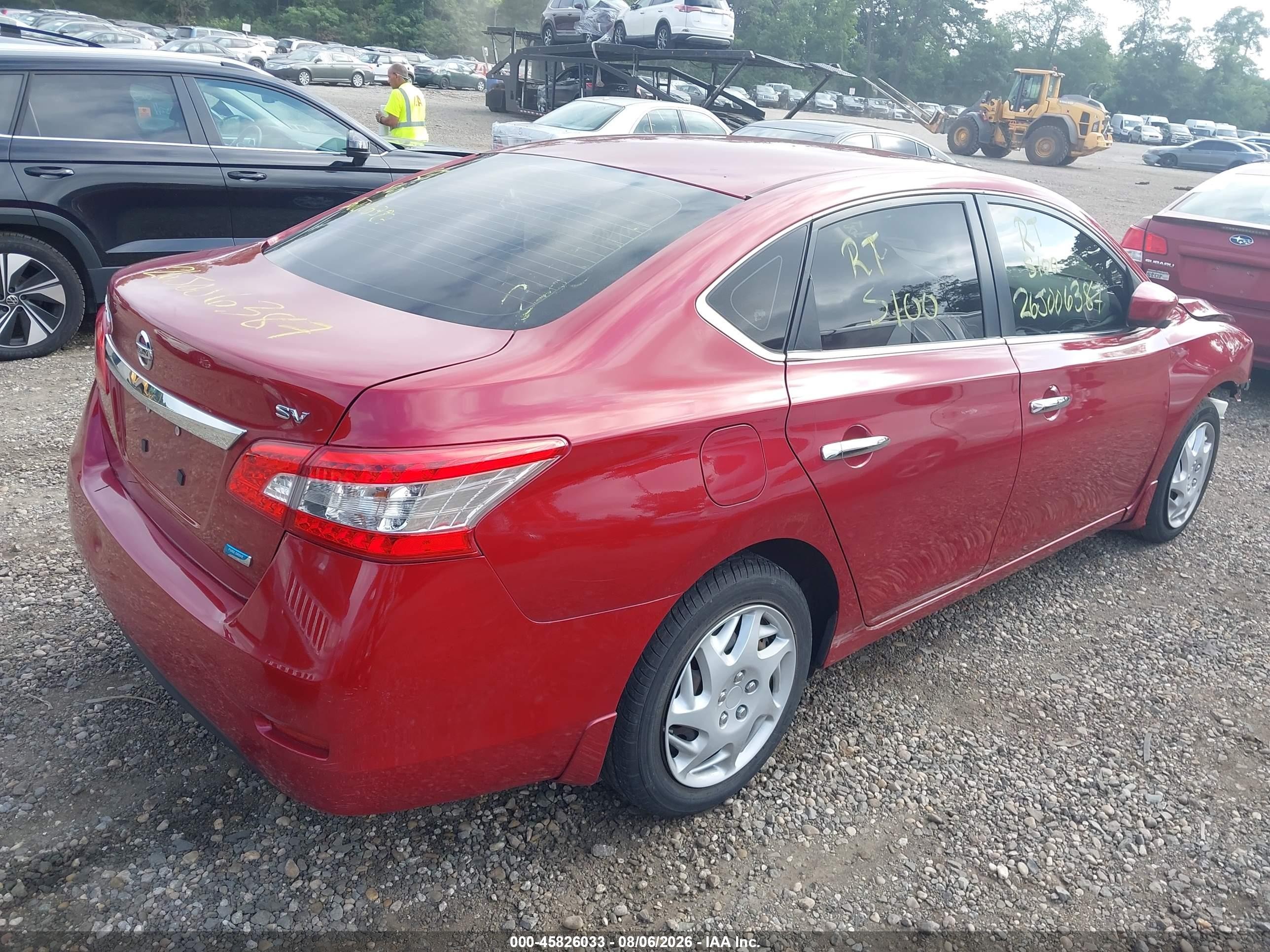 2014 Nissan Sentra Sv Red vin: 3N1AB7AP7EL619520