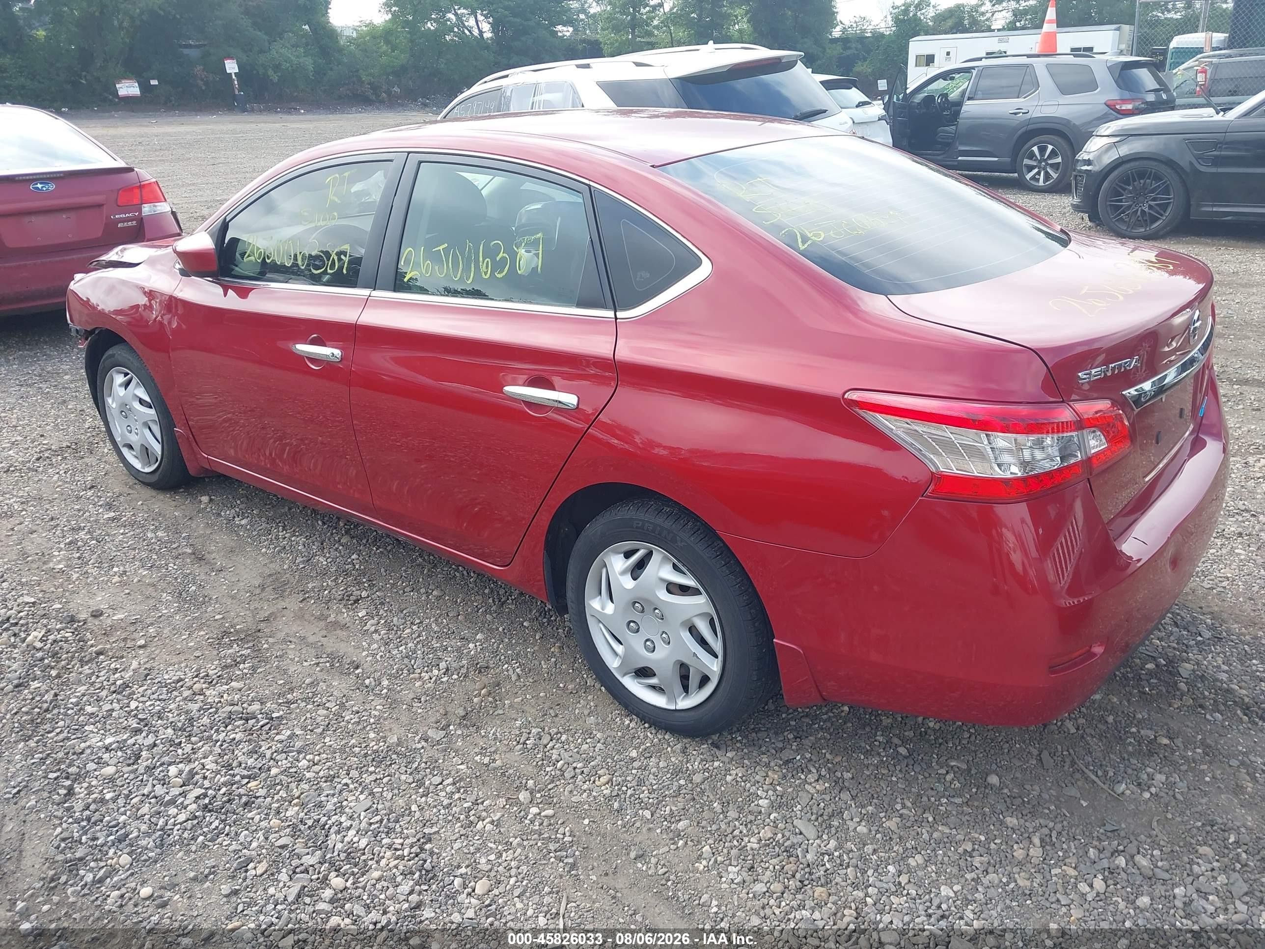 2014 Nissan Sentra Sv Red vin: 3N1AB7AP7EL619520