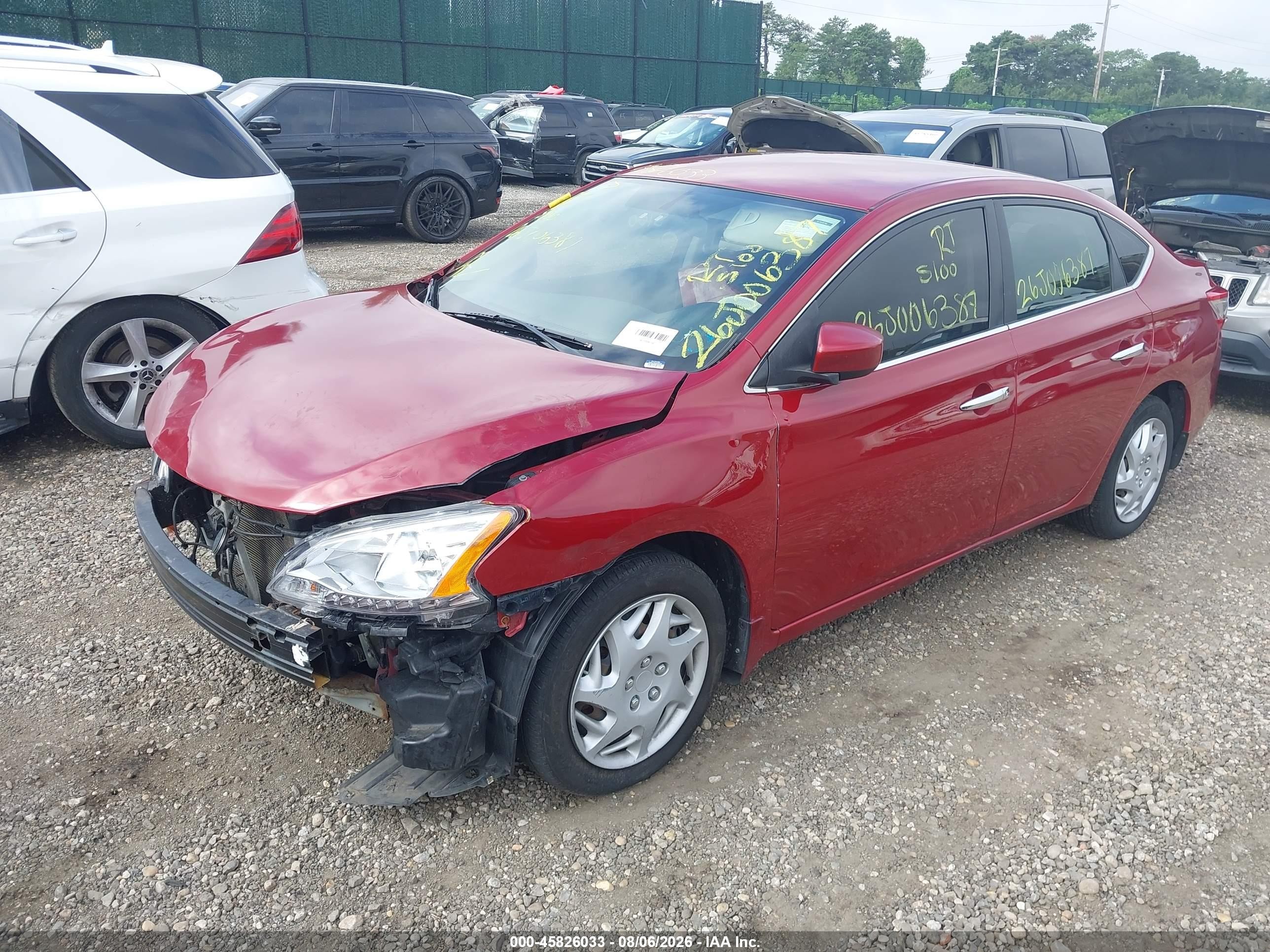 2014 Nissan Sentra Sv Red vin: 3N1AB7AP7EL619520